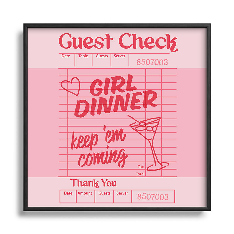 Heather Dutton Guest Check Keep Em Coming Square Metal Framed Art Print