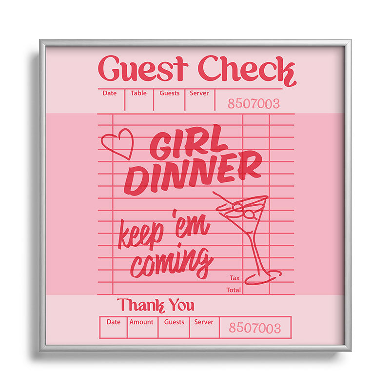 Heather Dutton Guest Check Keep Em Coming Square Metal Framed Art Print