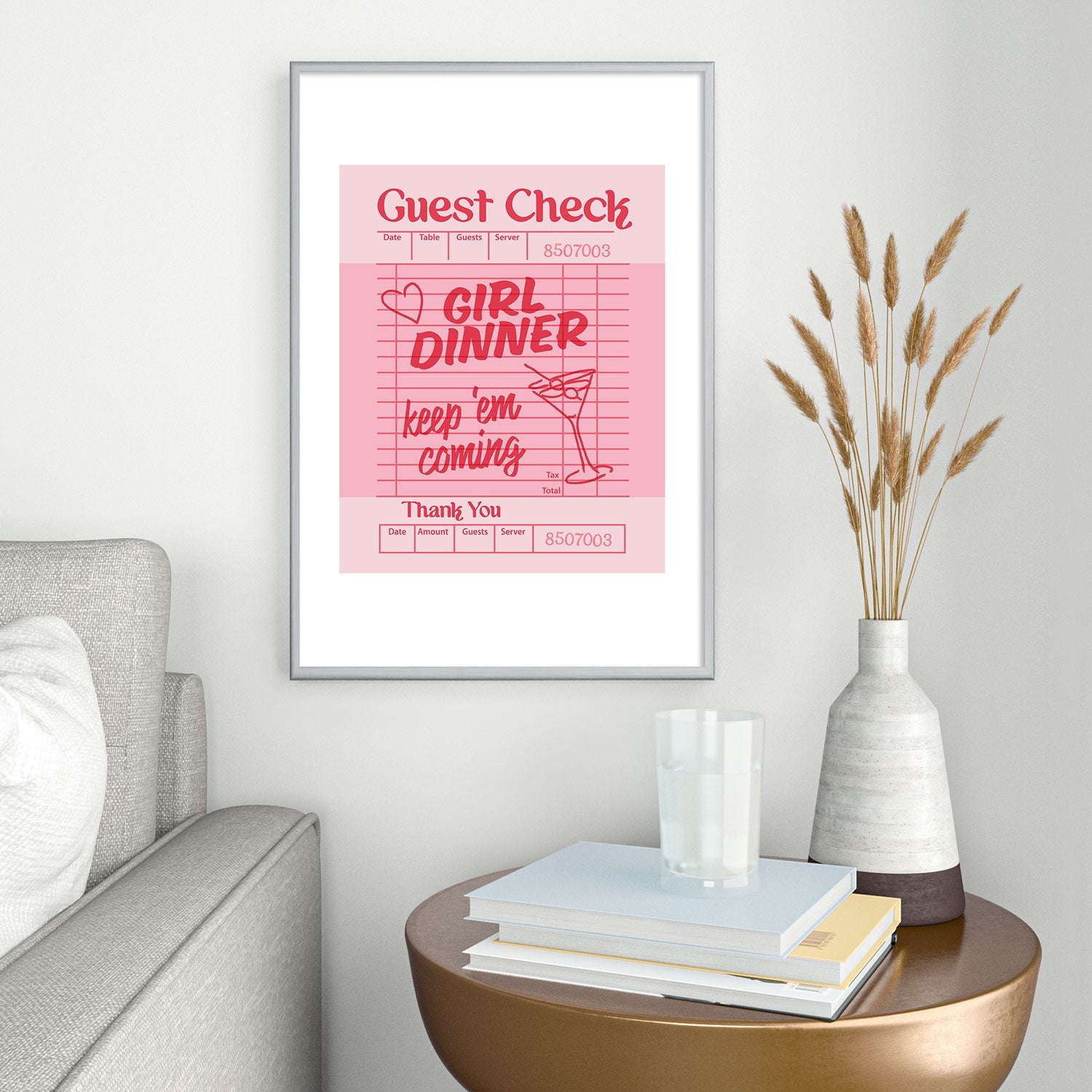 Heather Dutton Guest Check Keep Em Coming Metal Framed Art Print
