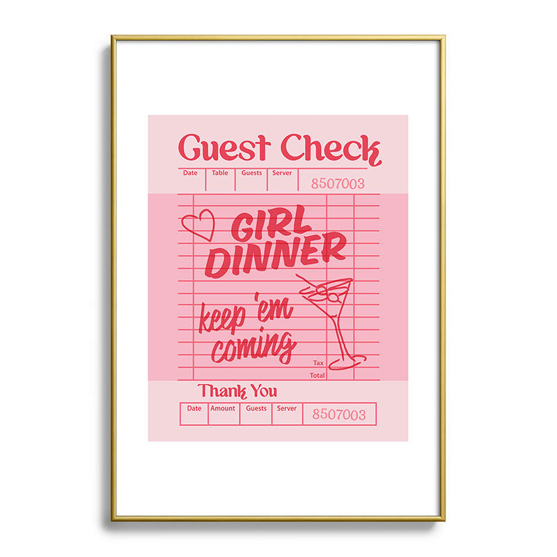 Heather Dutton Guest Check Keep Em Coming Metal Framed Art Print