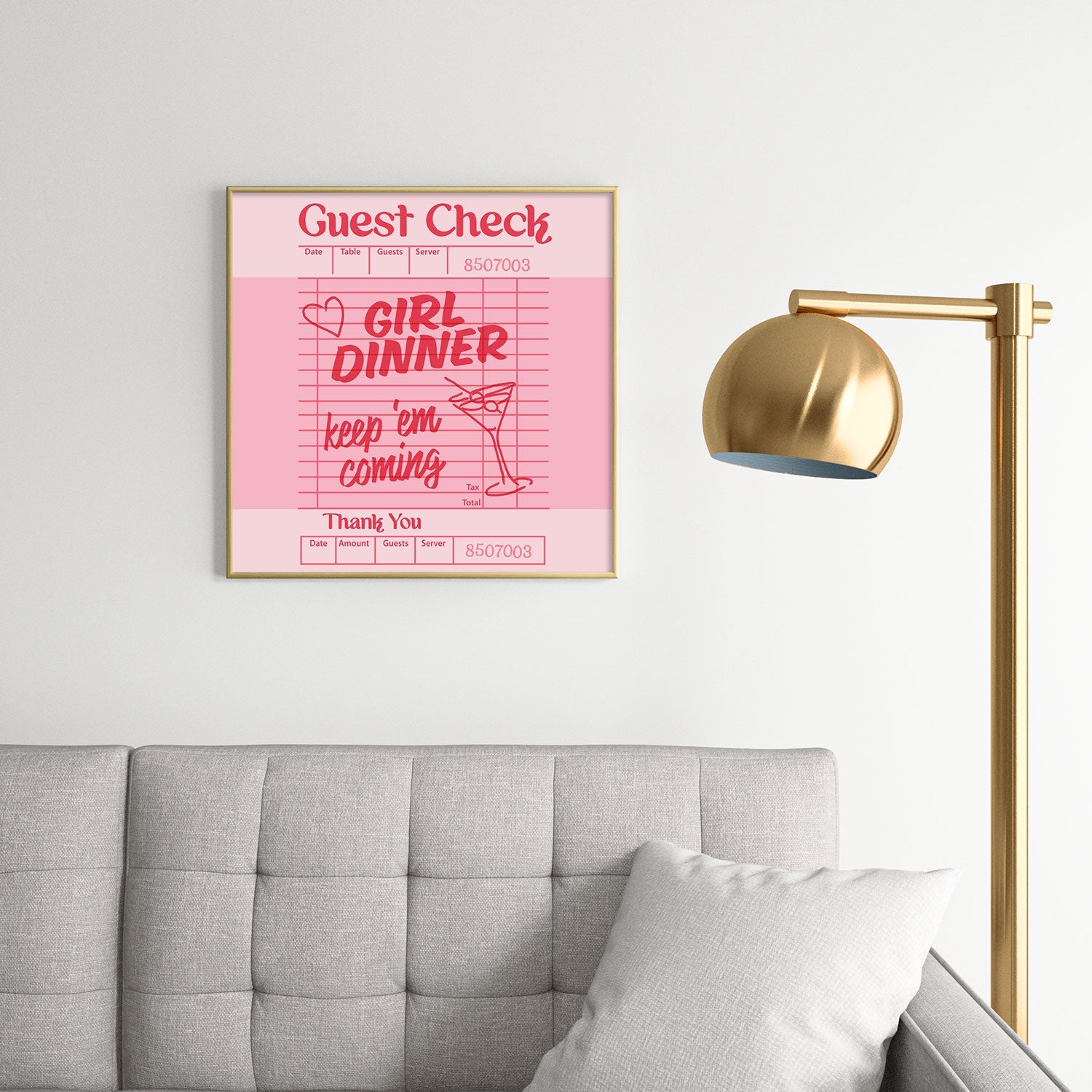 Heather Dutton Guest Check Keep Em Coming Square Metal Framed Art Print