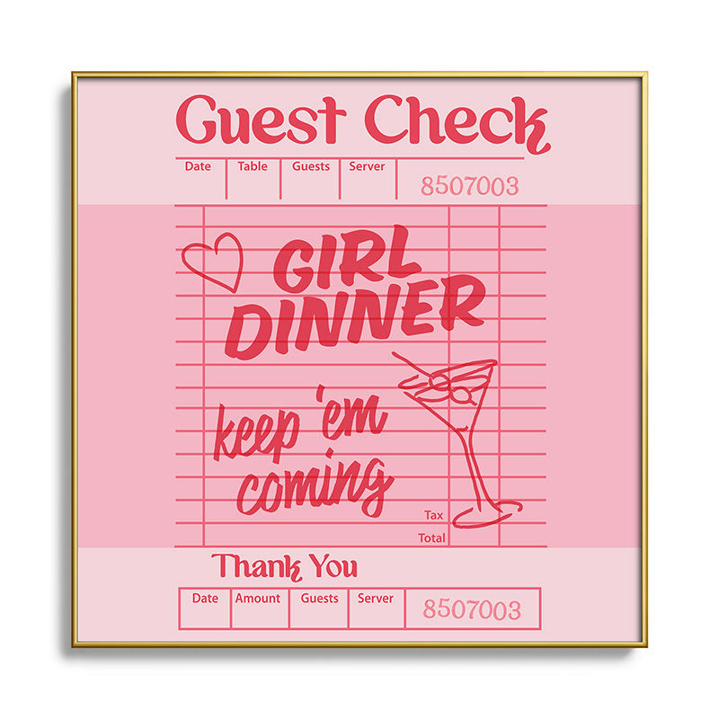 Heather Dutton Guest Check Keep Em Coming Square Metal Framed Art Print