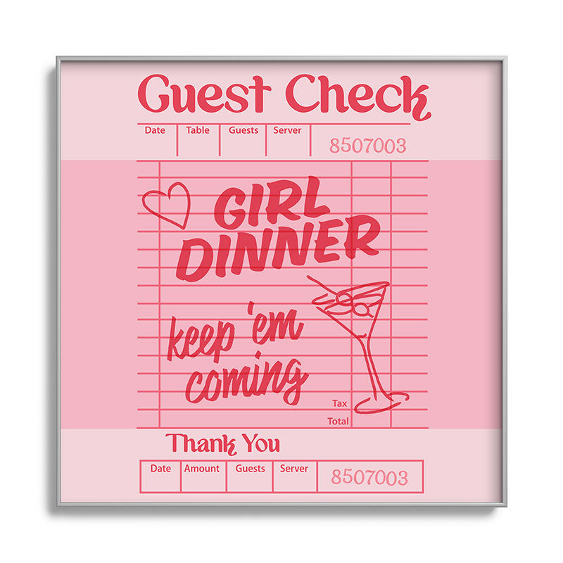 Heather Dutton Guest Check Keep Em Coming Square Metal Framed Art Print