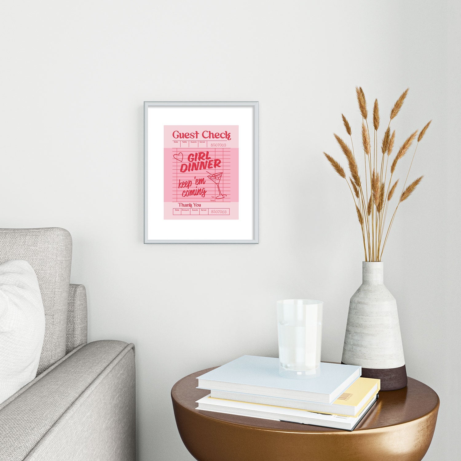 Heather Dutton Guest Check Keep Em Coming Metal Framed Art Print