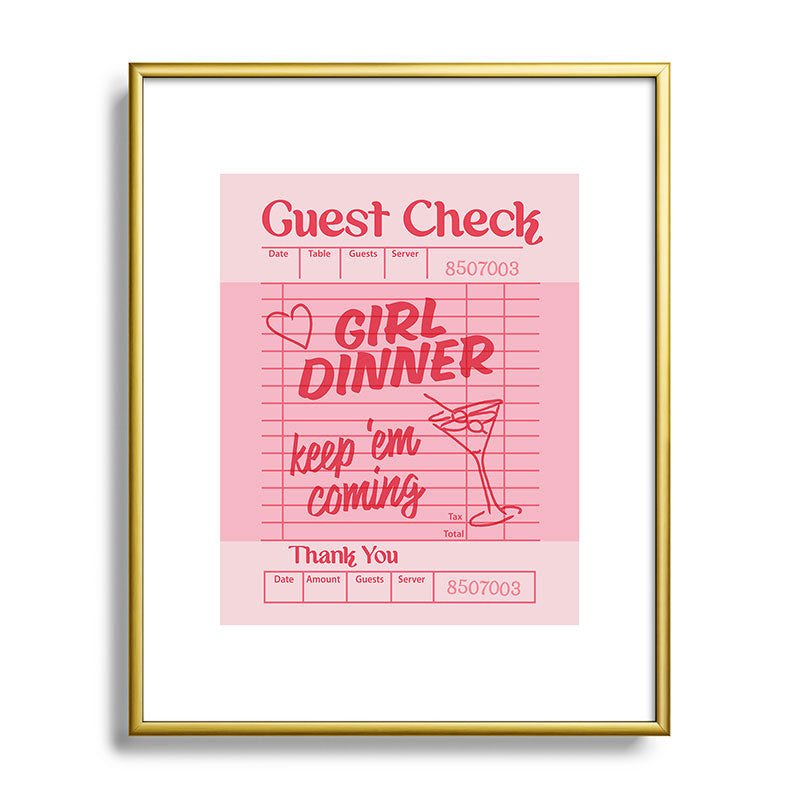 Heather Dutton Guest Check Keep Em Coming Metal Framed Art Print