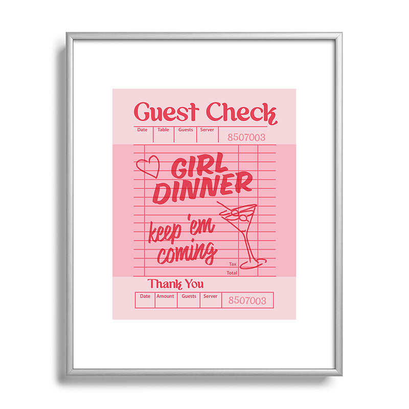 Heather Dutton Guest Check Keep Em Coming Metal Framed Art Print