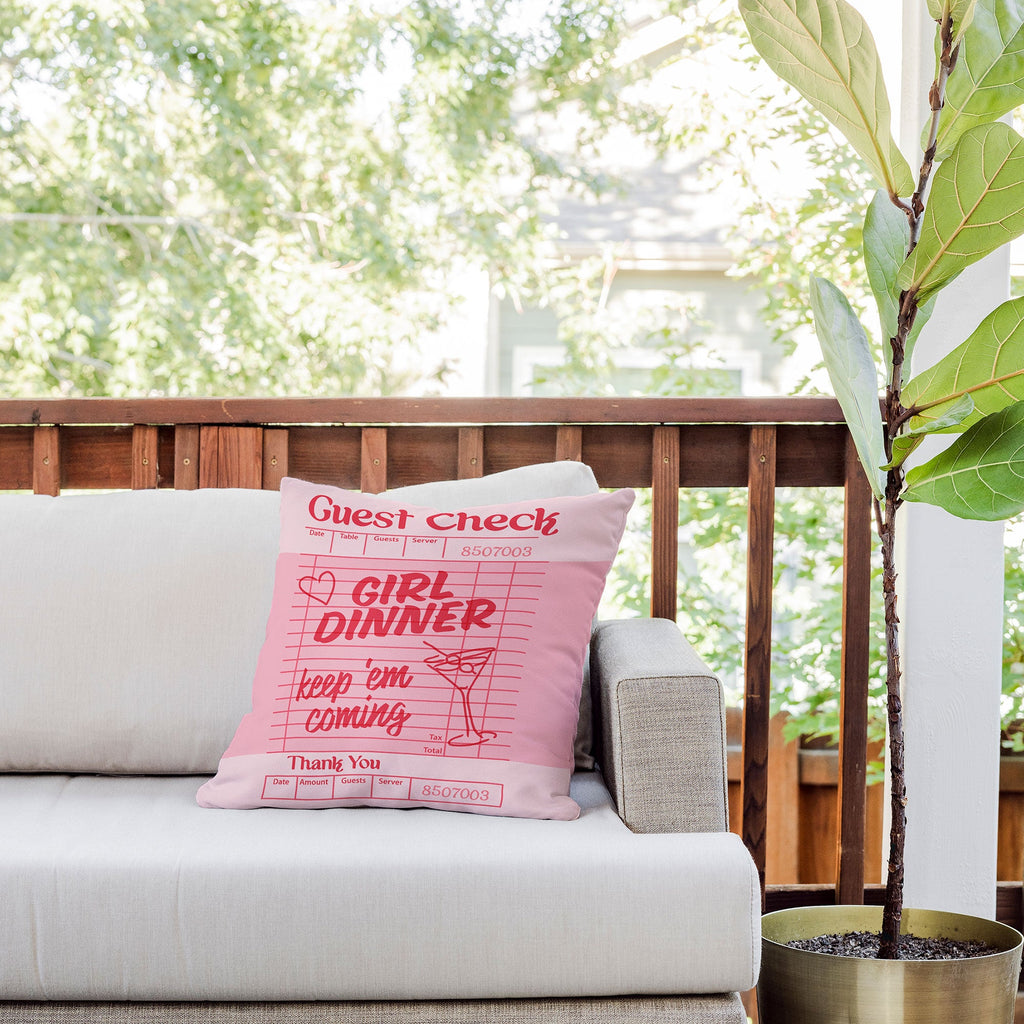 Heather Dutton Guest Check Keep Em Coming Outdoor Throw Pillow