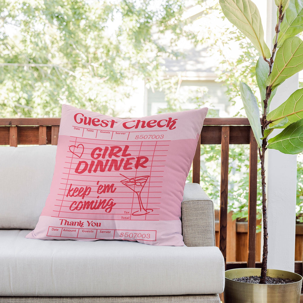 Heather Dutton Guest Check Keep Em Coming Outdoor Throw Pillow