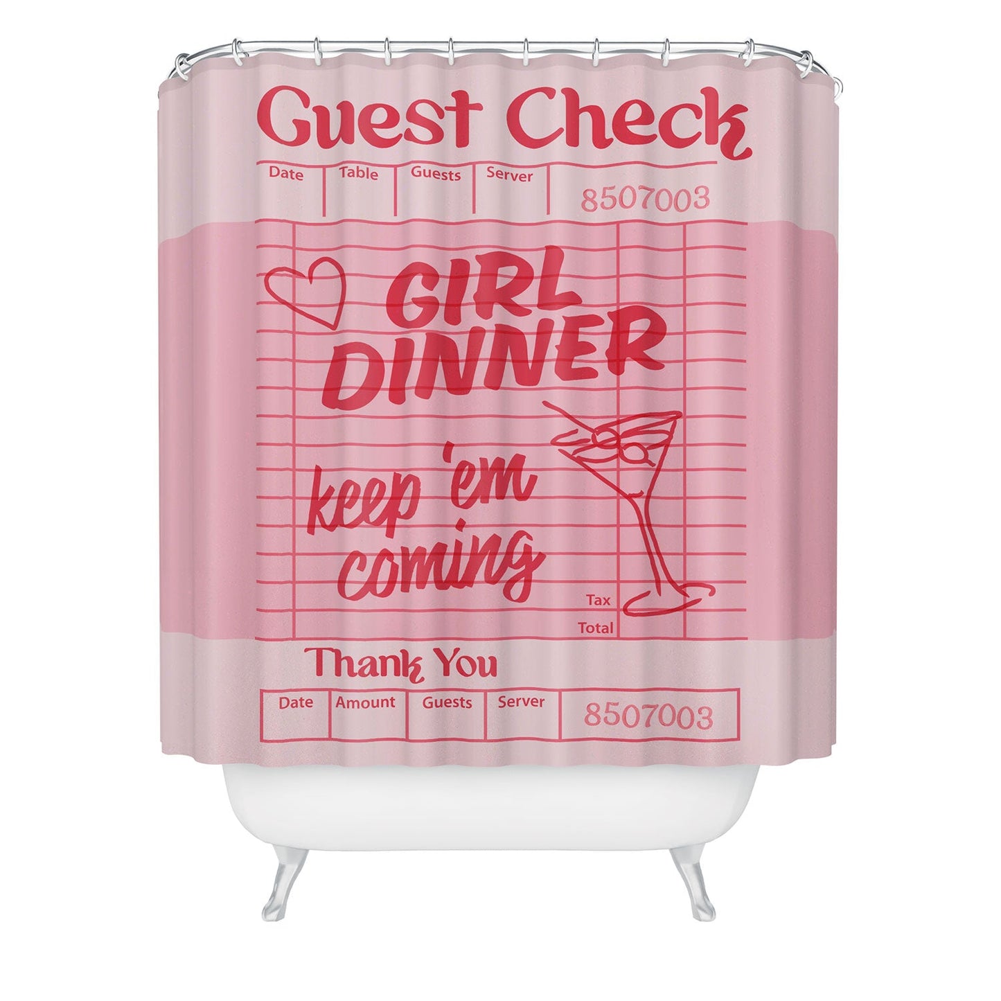 Heather Dutton Guest Check Keep Em Coming Shower Curtain