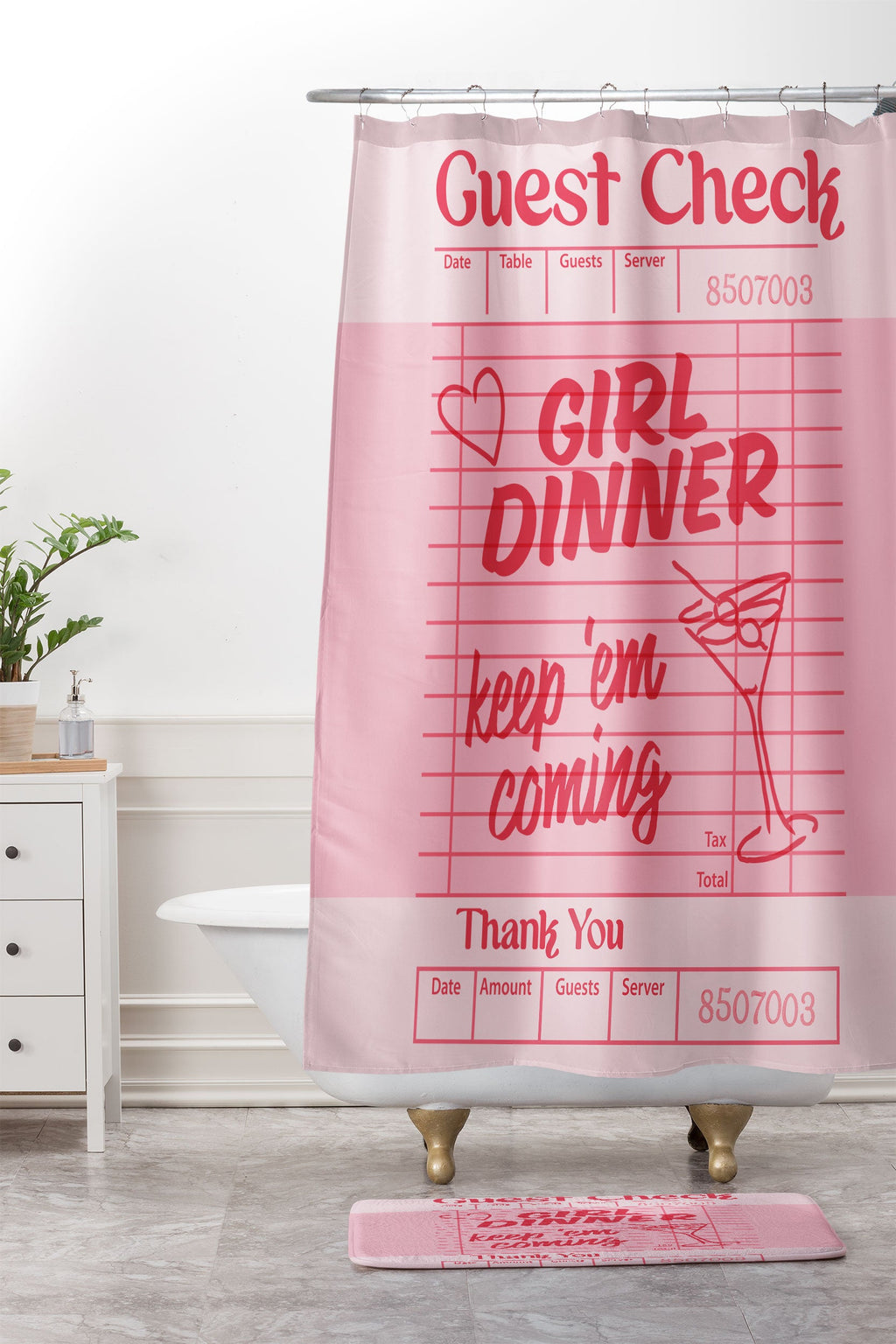 Heather Dutton Guest Check Keep Em Coming Memory Foam Bath Mat