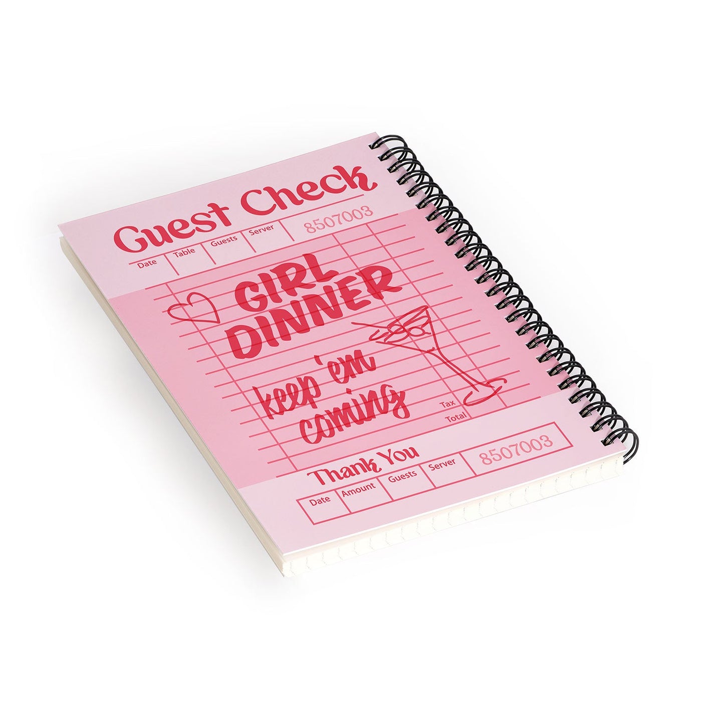 Heather Dutton Guest Check Keep Em Coming Spiral Notebook