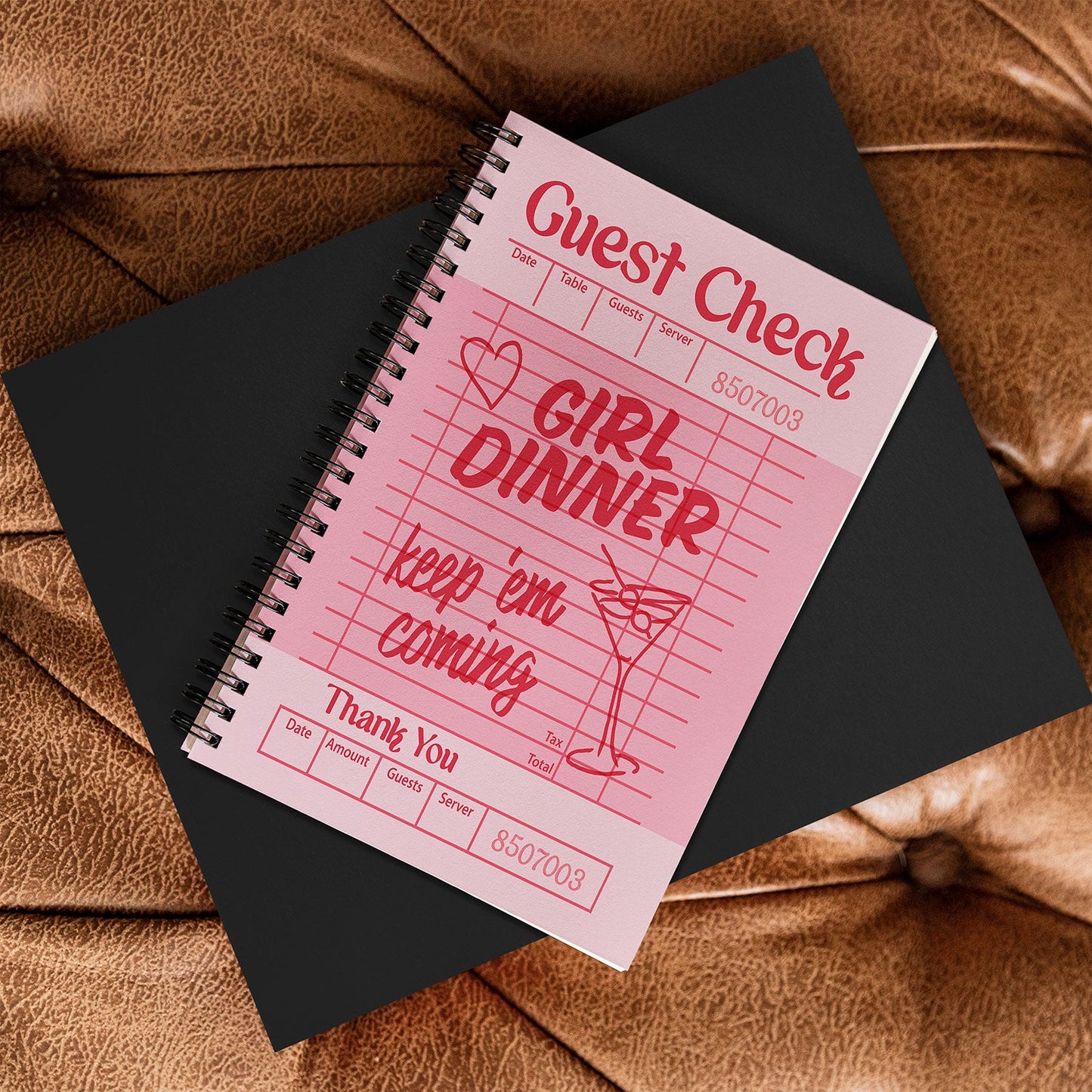 Heather Dutton Guest Check Keep Em Coming Spiral Notebook