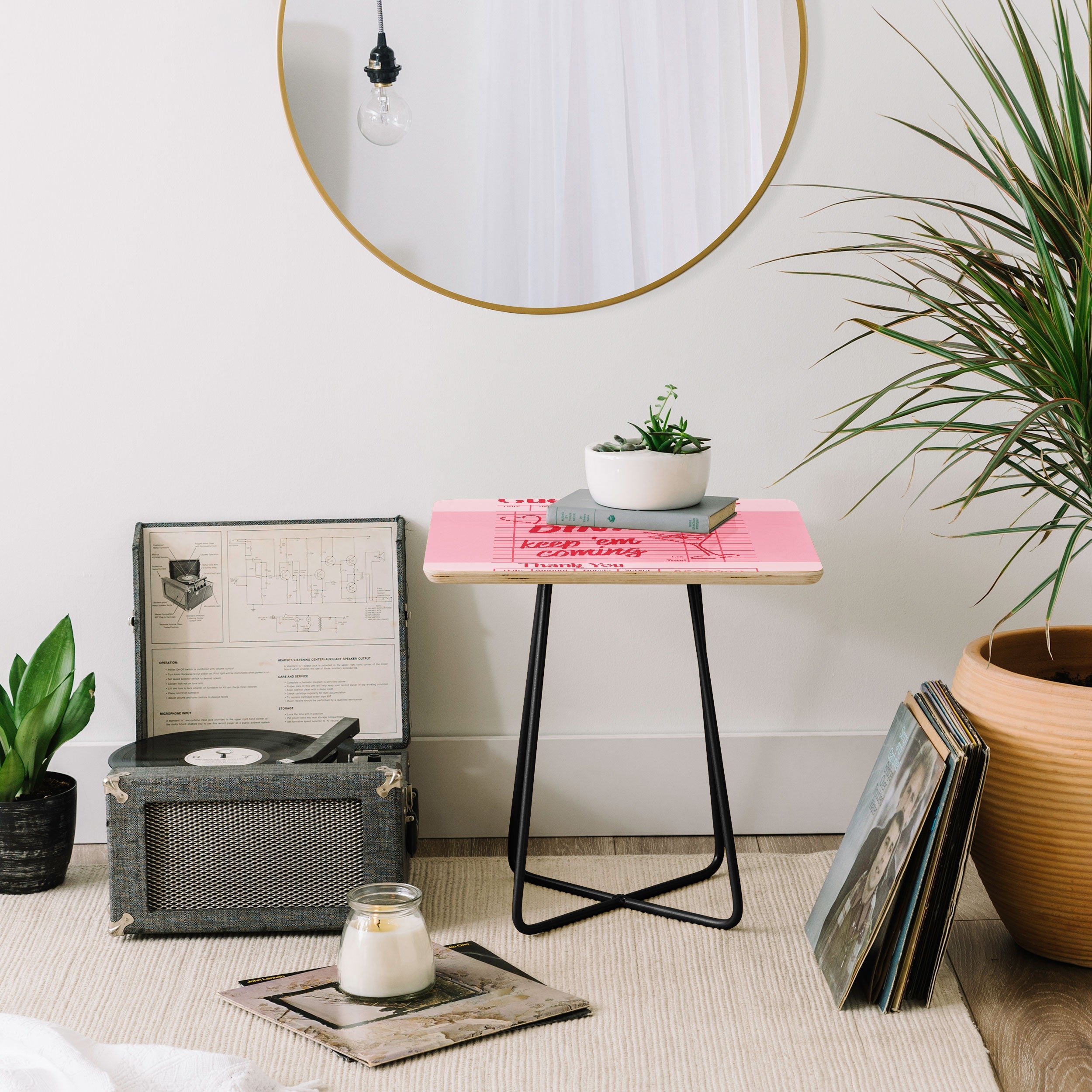 Heather Dutton Guest Check Keep Em Coming Side Table