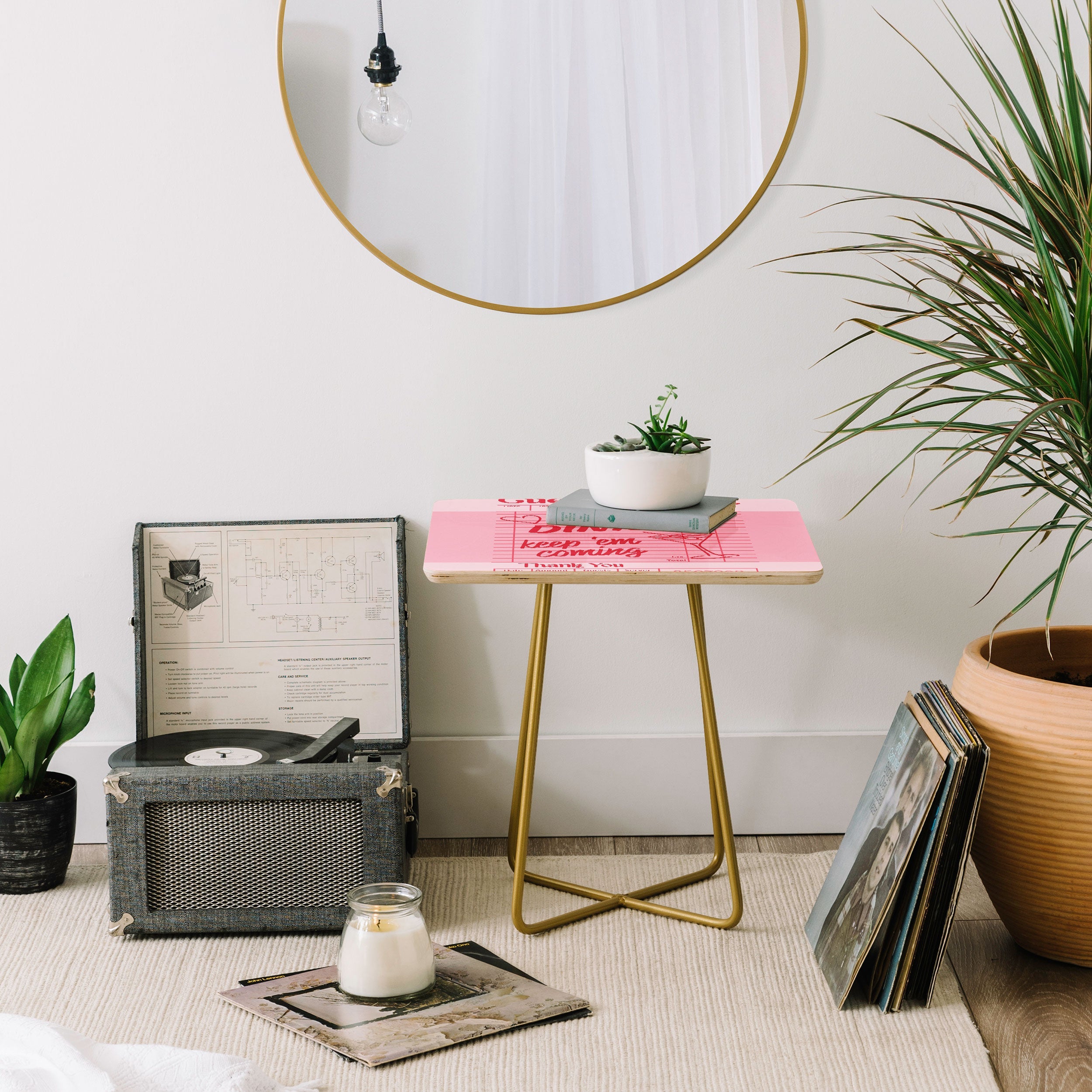 Heather Dutton Guest Check Keep Em Coming Side Table