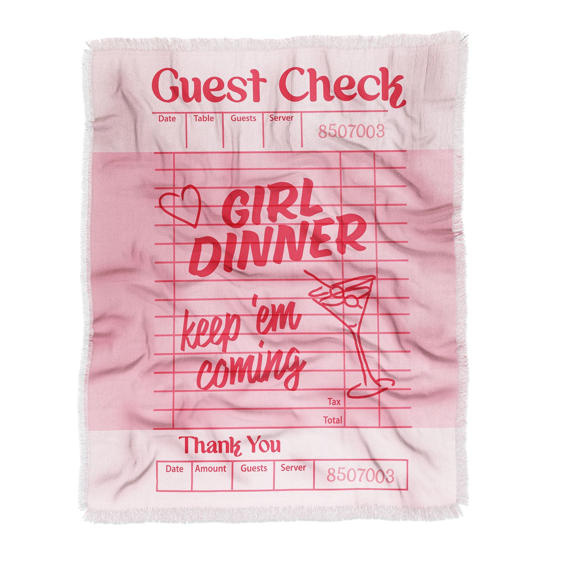Heather Dutton Guest Check Keep Em Coming Throw Blanket