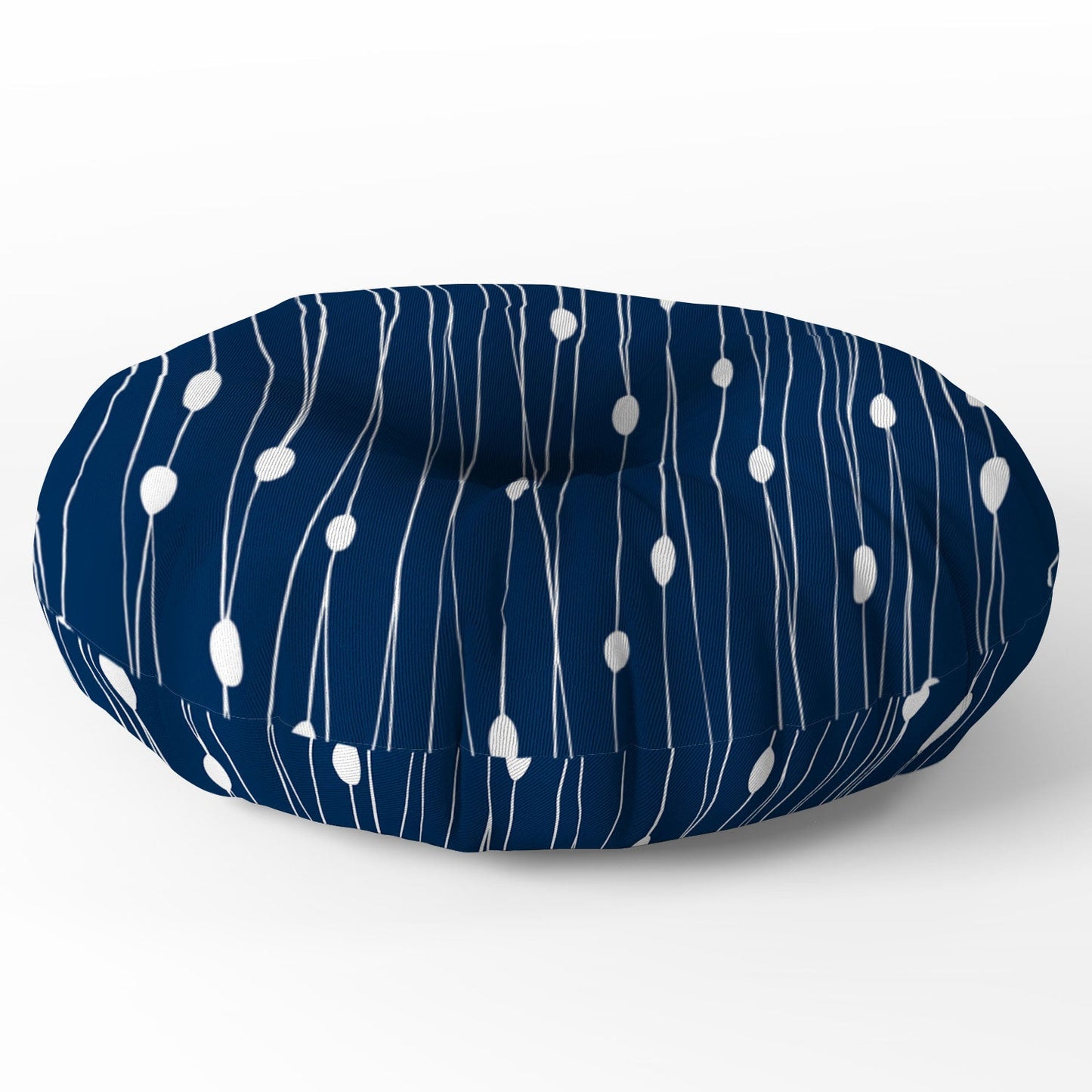 Heather Dutton Navy Entangled Floor Pillow Round