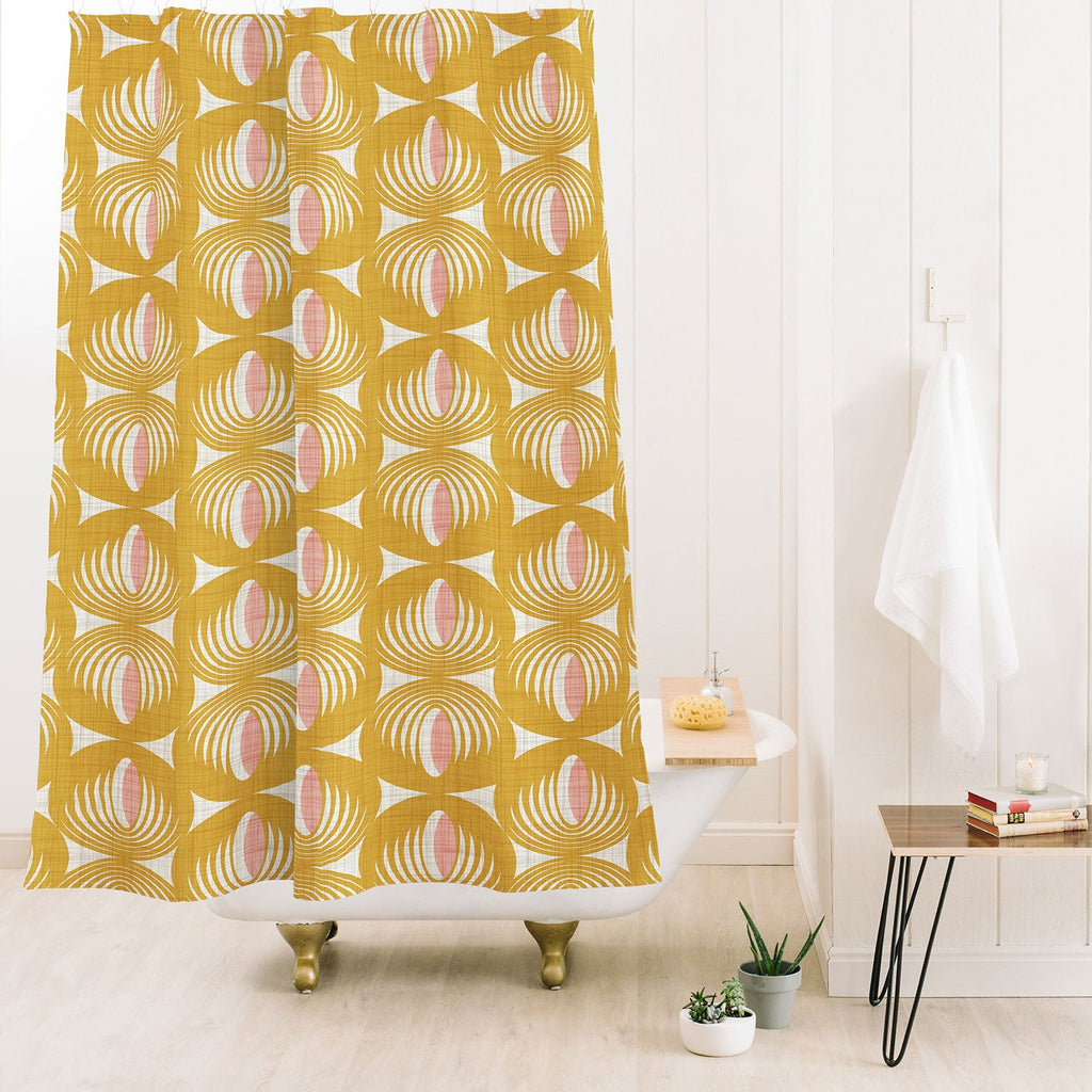 Heather Dutton Oculus Yellow Shower Curtain