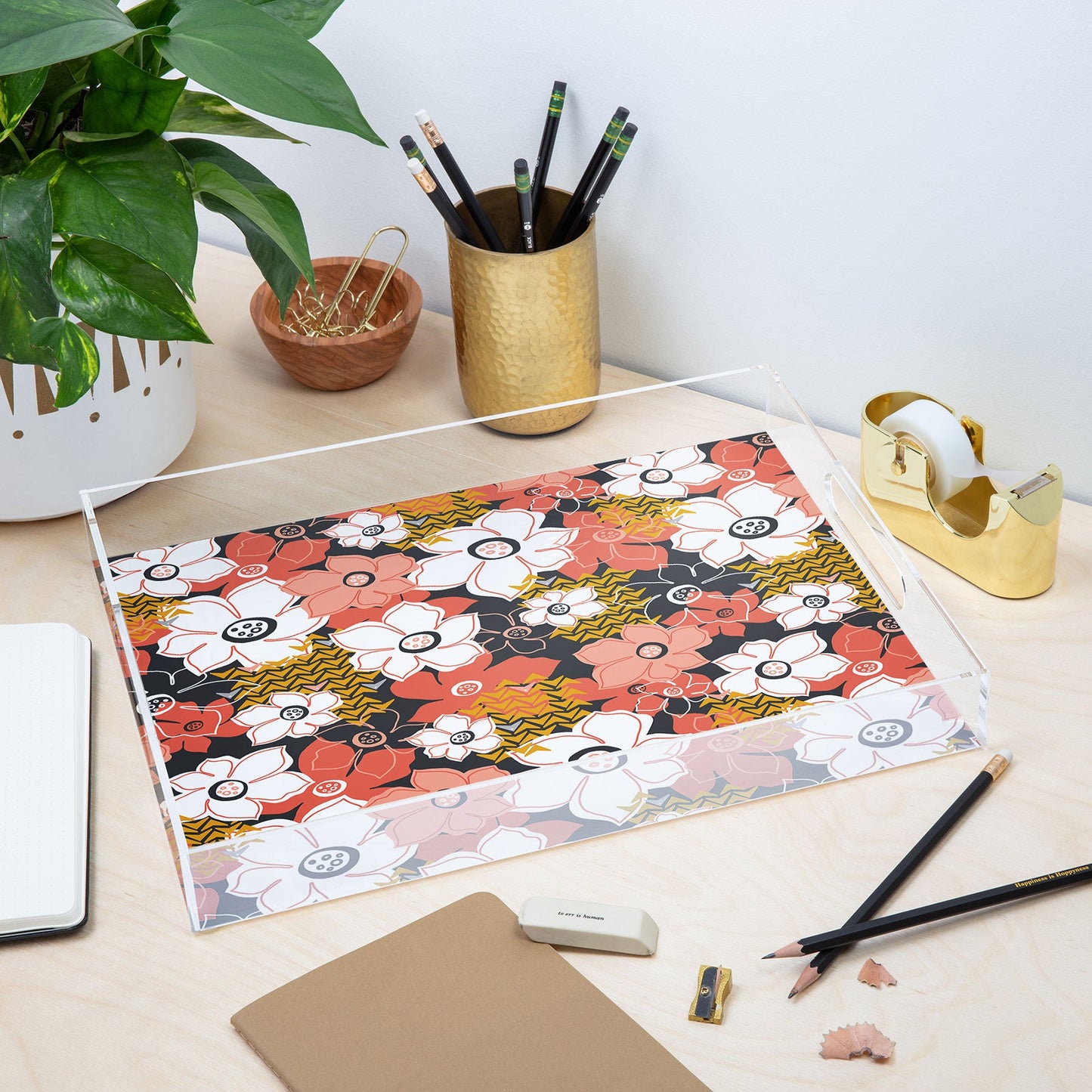 Heather Dutton Petals And Pods Lava Acrylic Tray