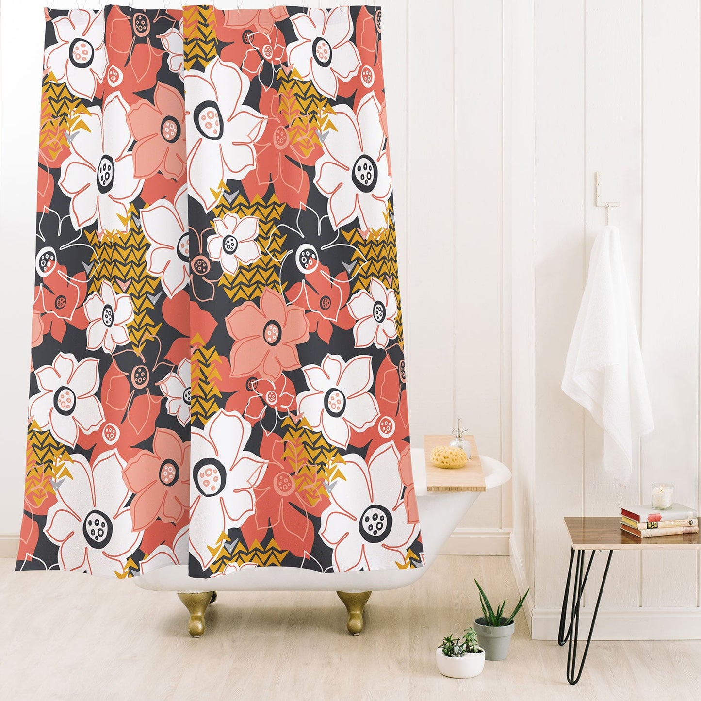 Heather Dutton Petals And Pods Lava Shower Curtain