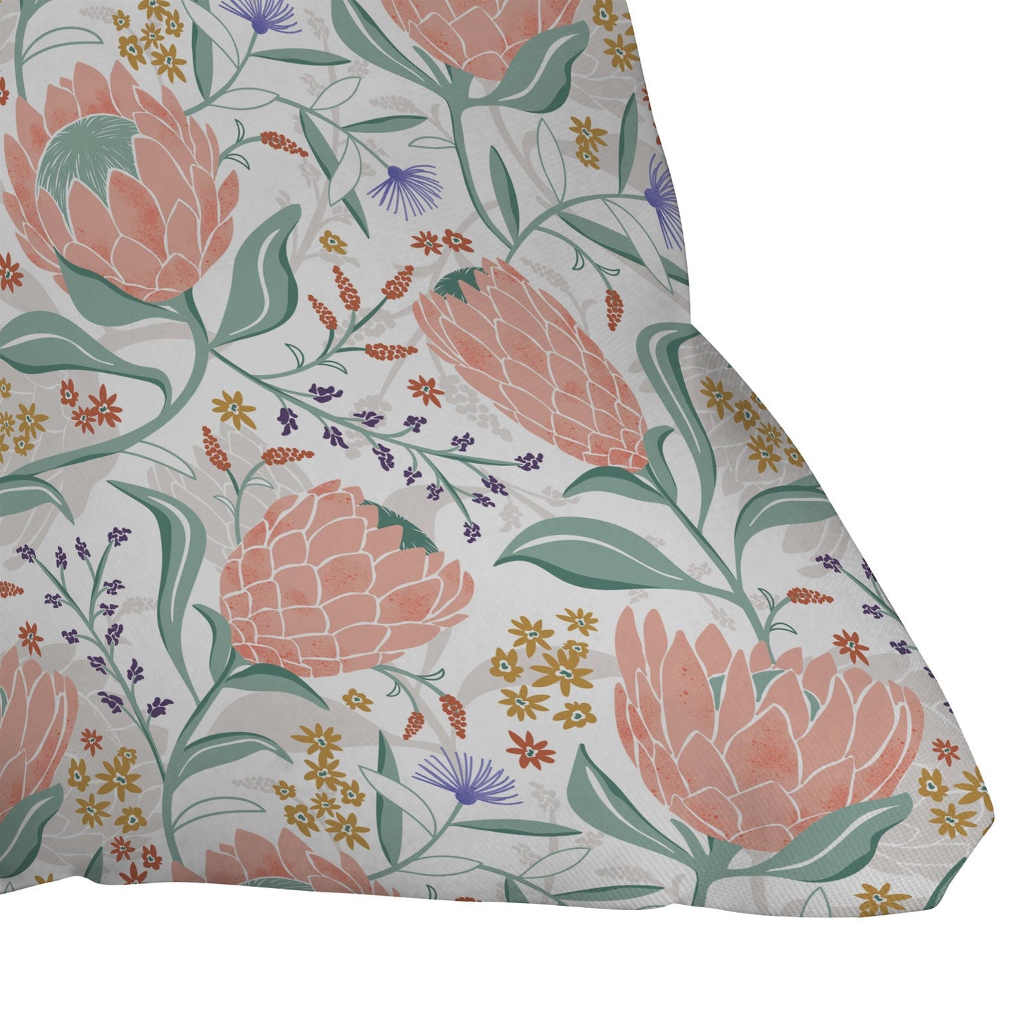 Heather Dutton Protea Field White Outdoor Throw Pillow