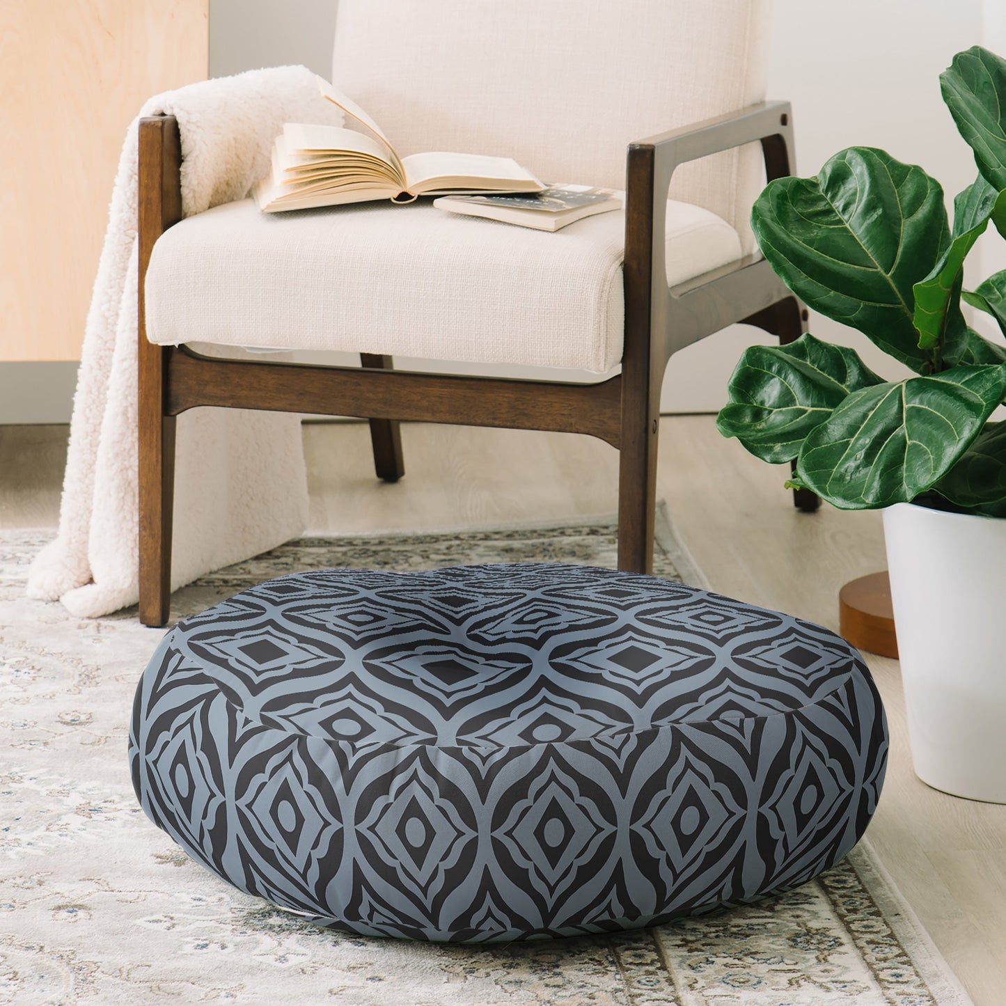 Heather Dutton Trevino Dusk Floor Pillow Round