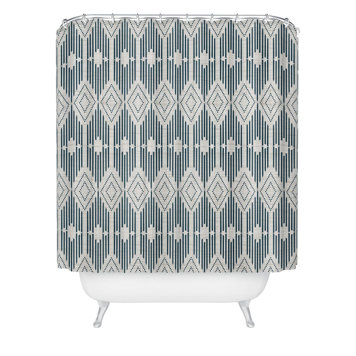 Heather Dutton West End Midnight Linen Shower Curtain