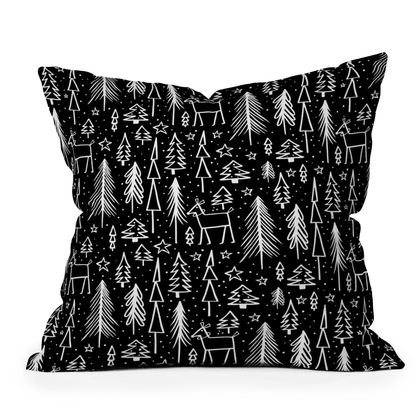 Heather Dutton Winter Wonderland Black Throw Pillow