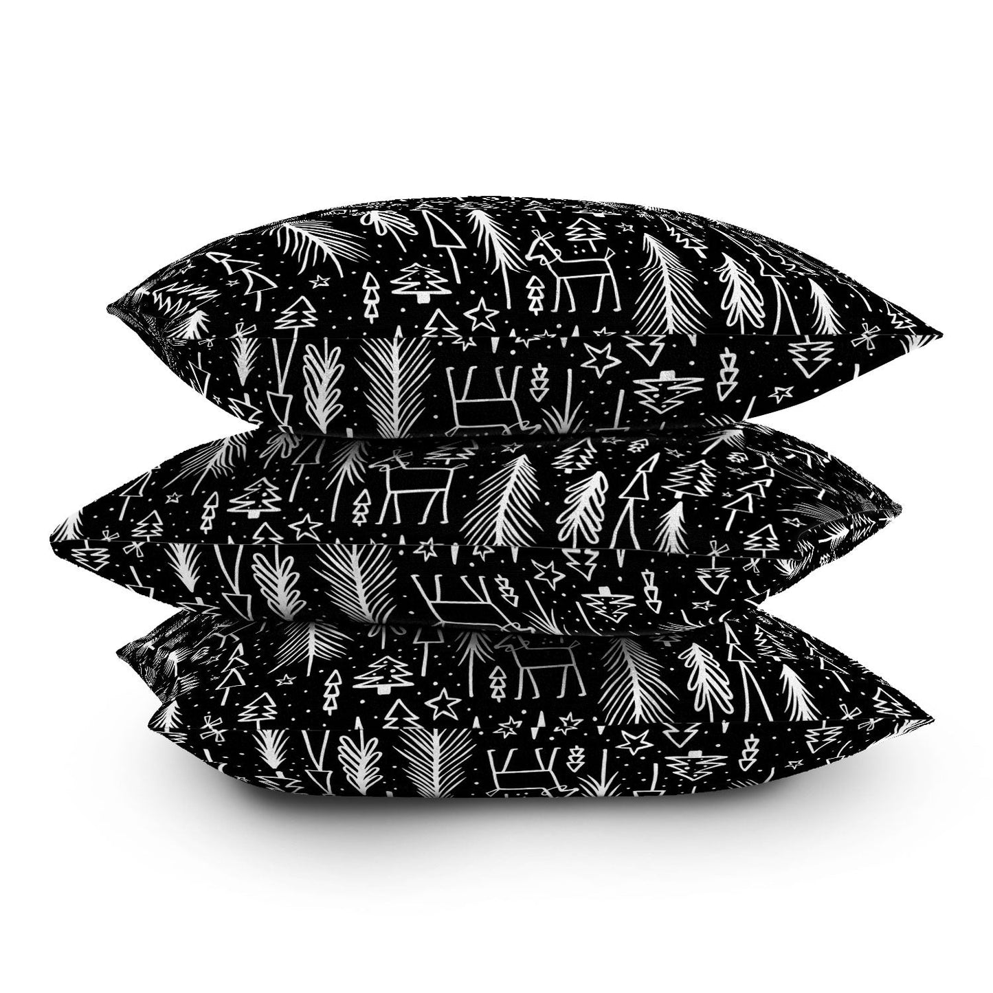 Heather Dutton Winter Wonderland Black Throw Pillow