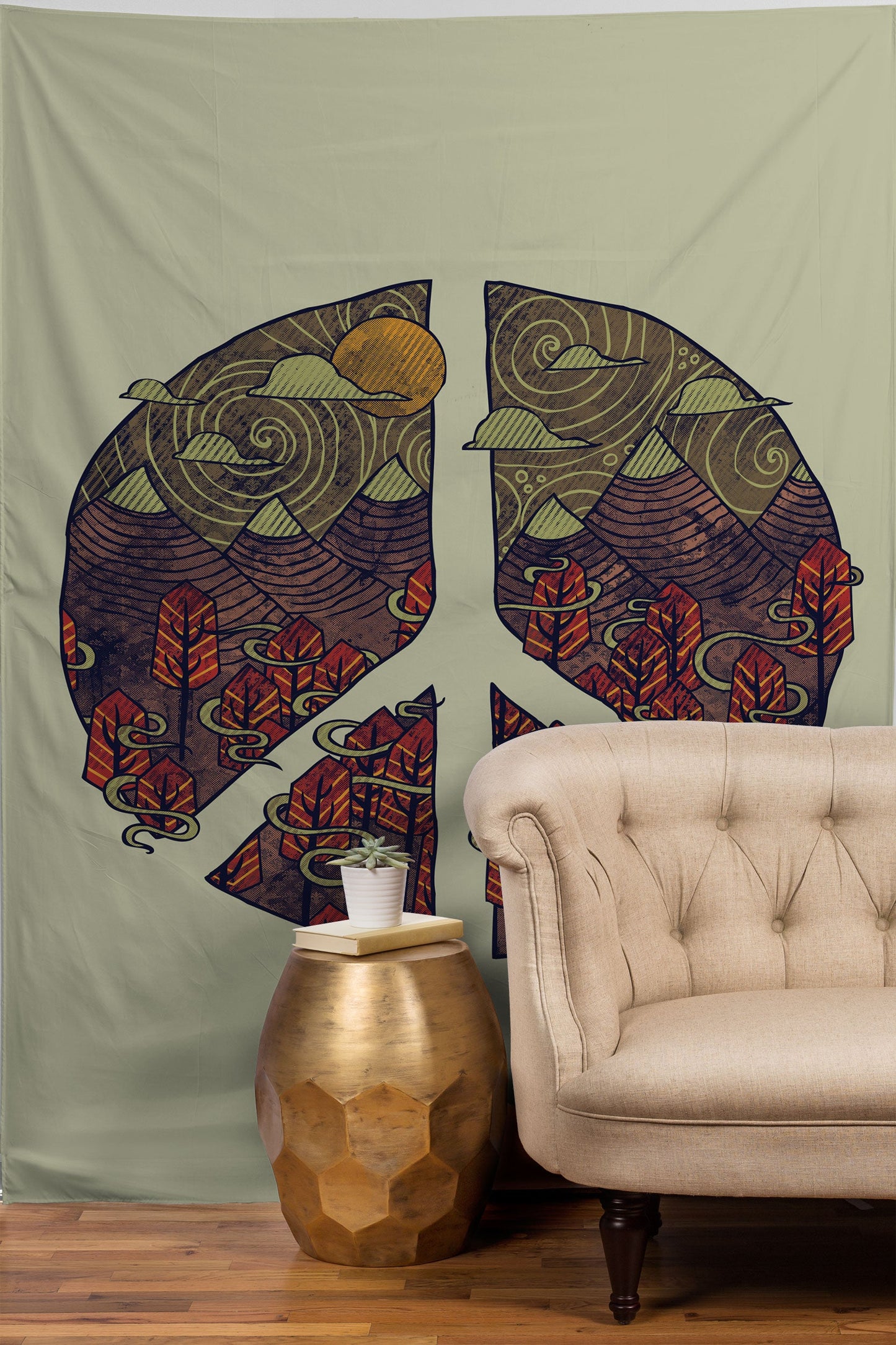 Hector Mansilla Peaceful Landscape Tapestry