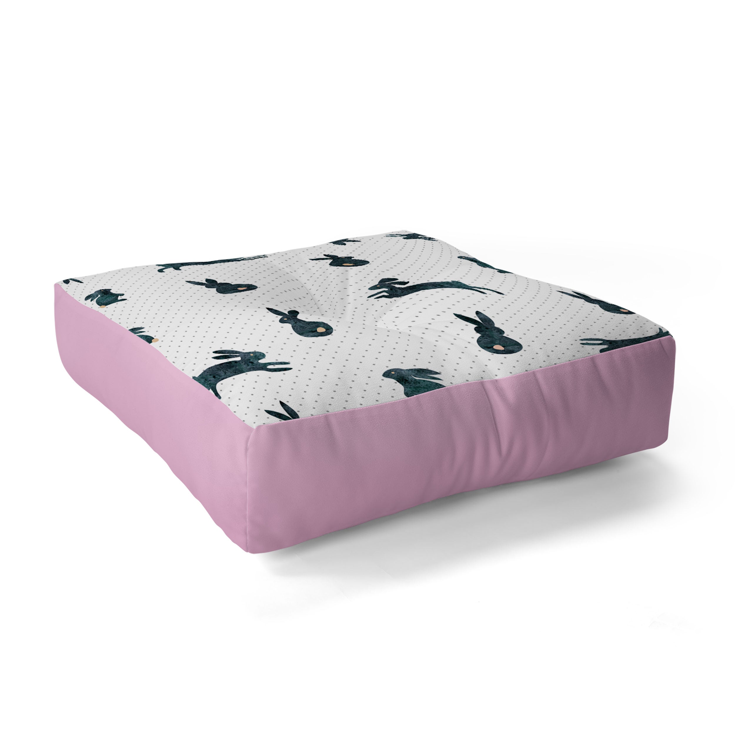 Hello Sayang Funny Bunnies Floor Pillow Square