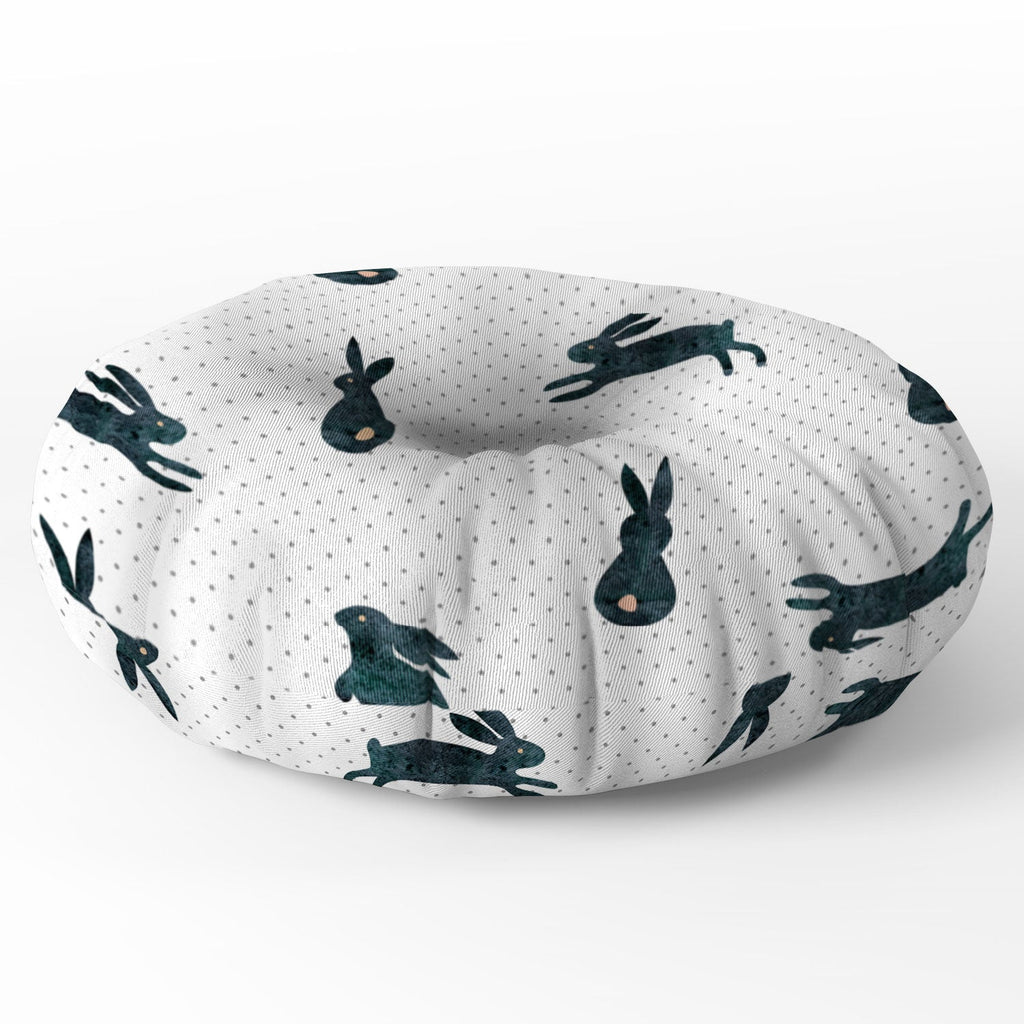 Hello Sayang Funny Bunnies Floor Pillow Round