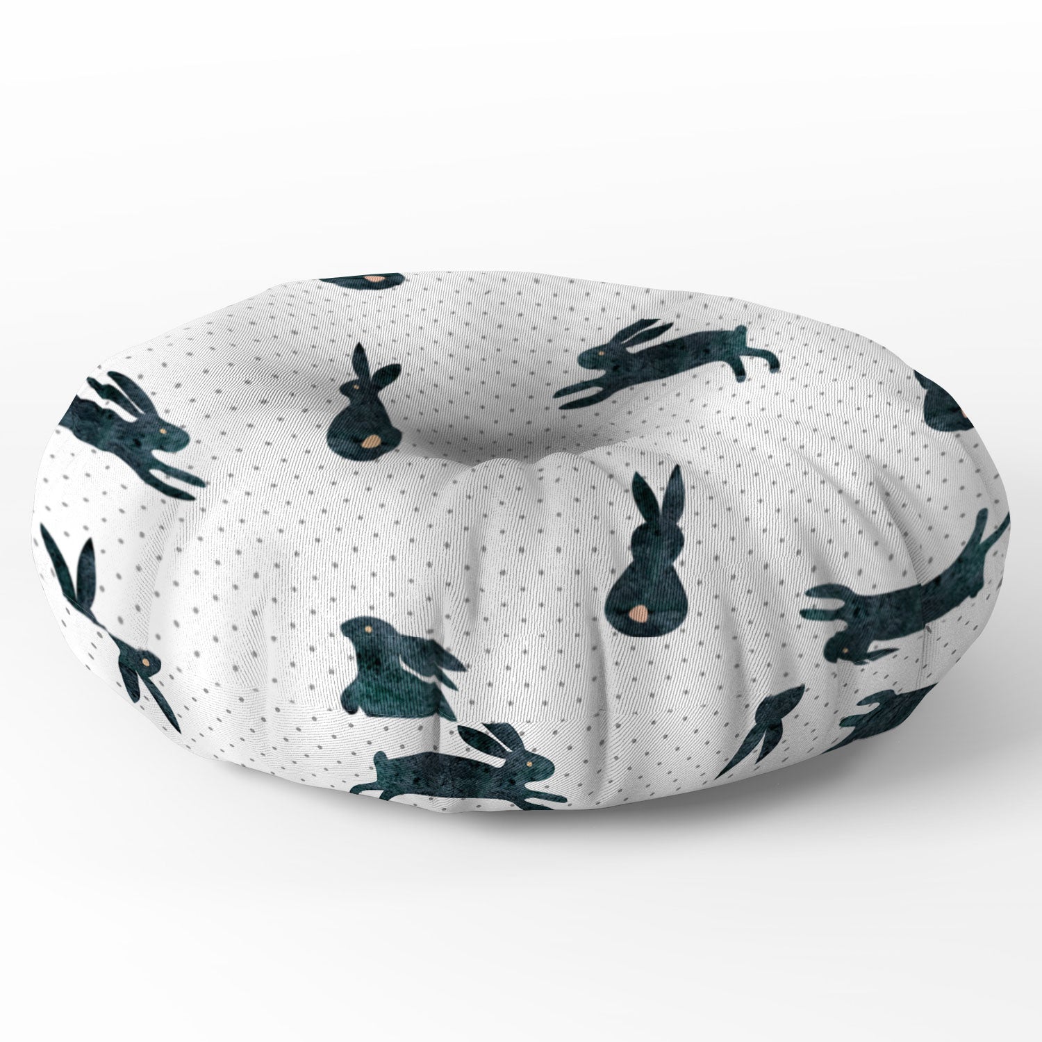 Hello Sayang Funny Bunnies Floor Pillow Round