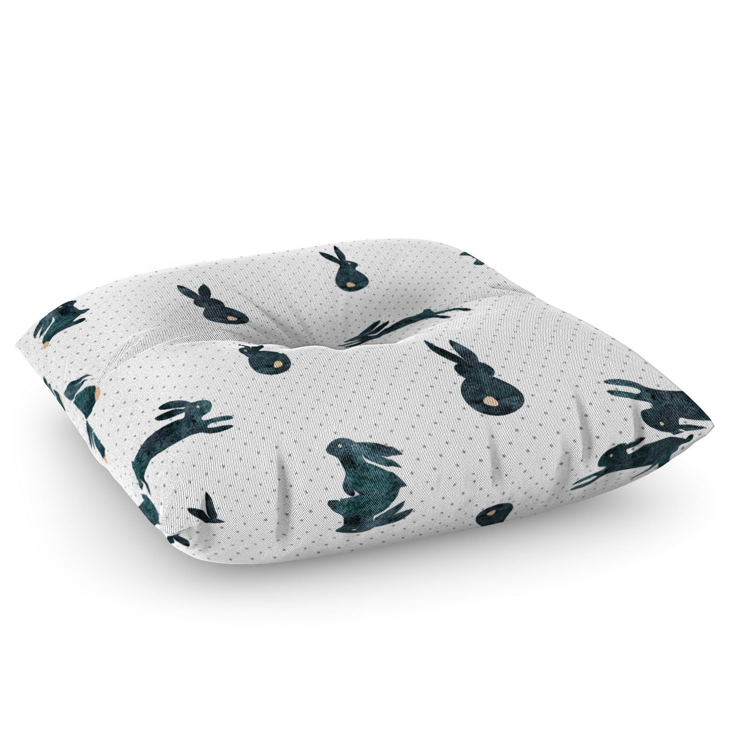 Hello Sayang Funny Bunnies Floor Pillow Square