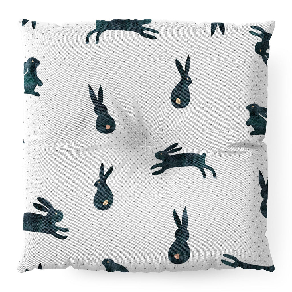 Hello Sayang Funny Bunnies Floor Pillow Square