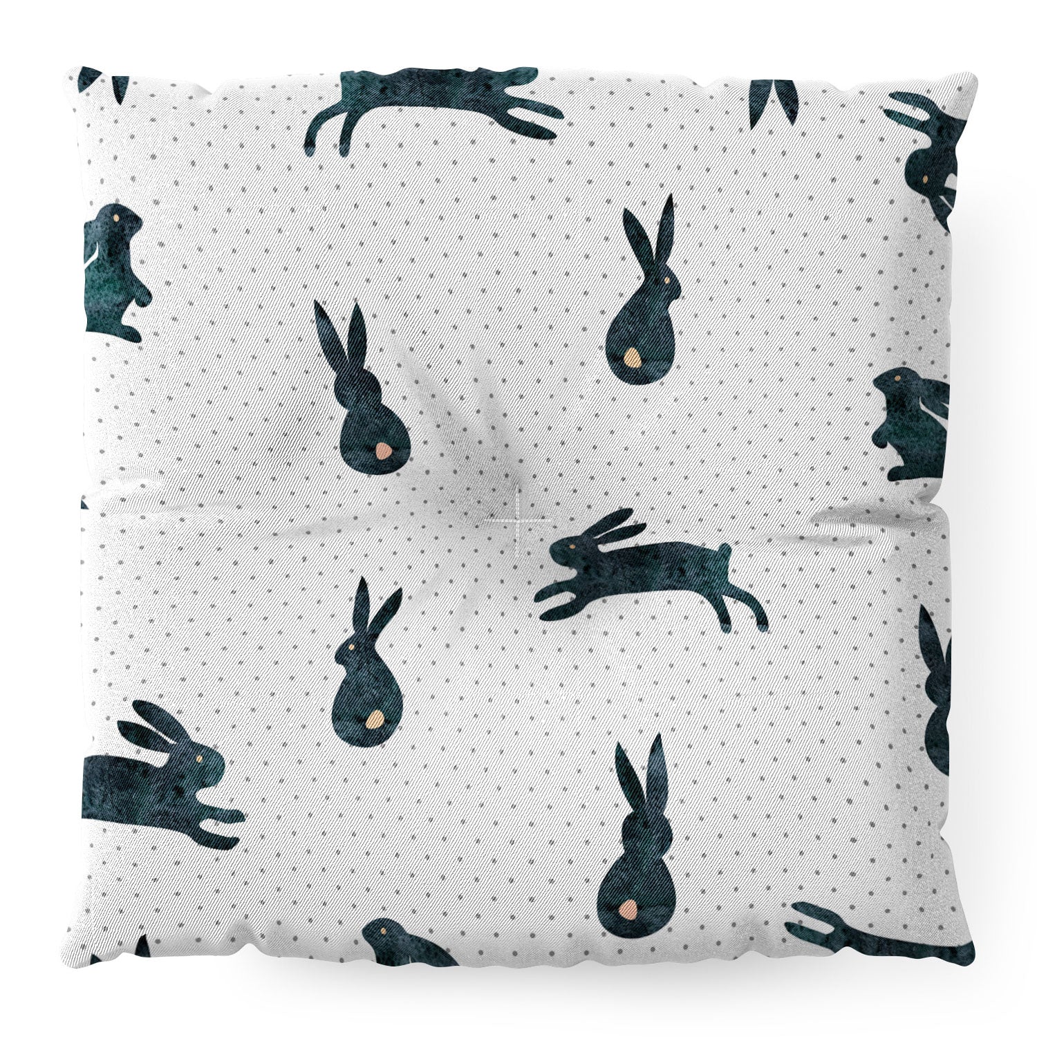 Hello Sayang Funny Bunnies Floor Pillow Square