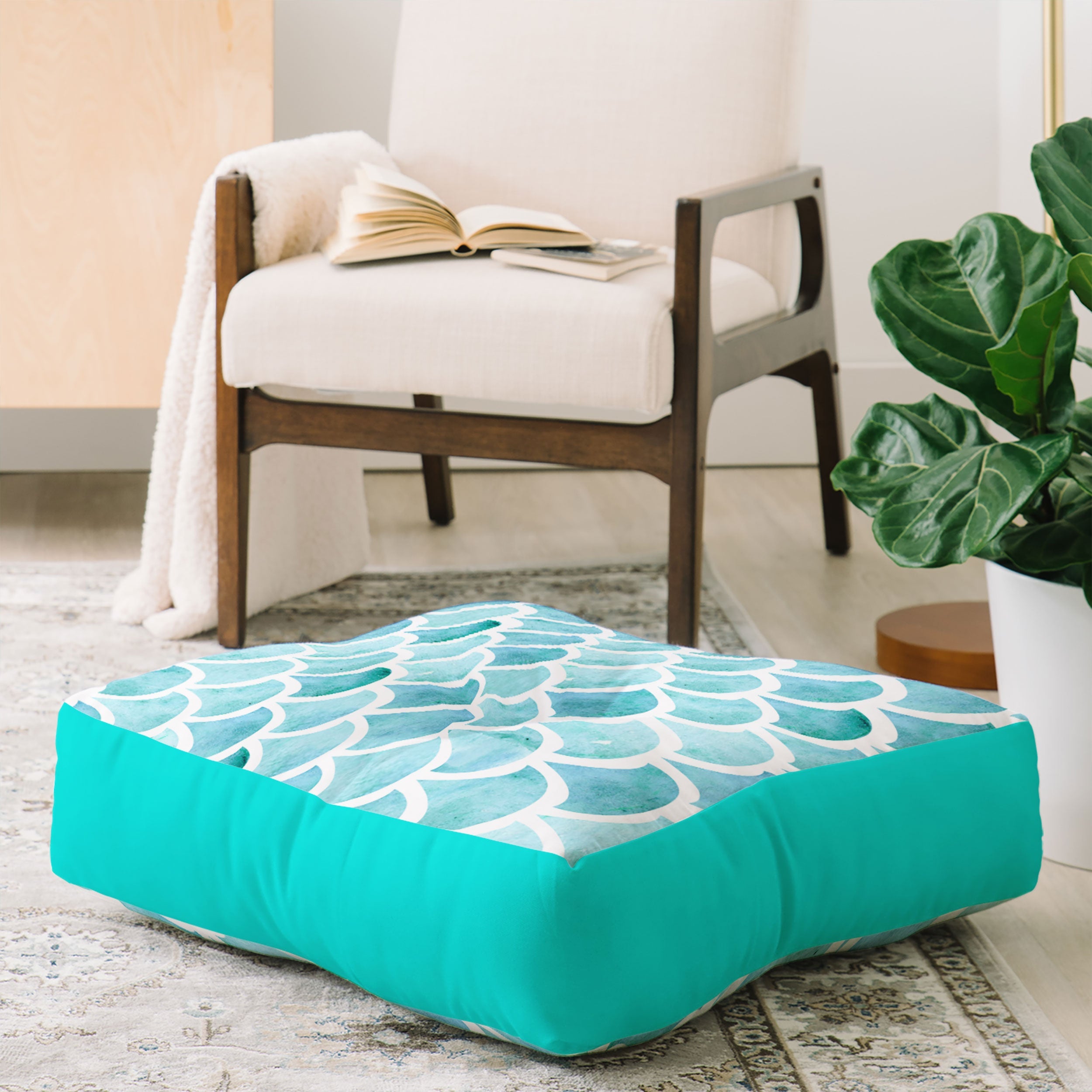 Hello Sayang La Mer Floor Pillow Square