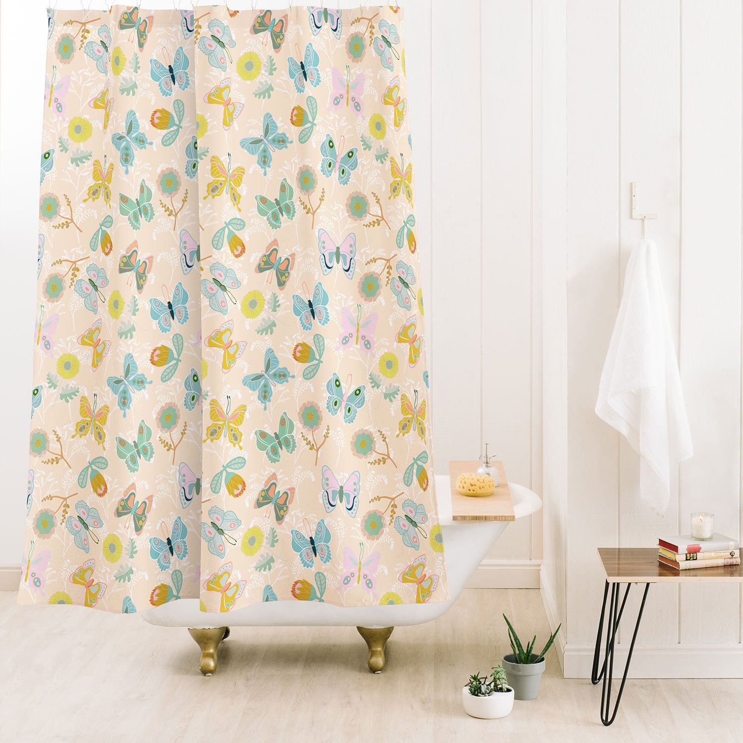 Hello Sayang Summer Butterflies Shower Curtain