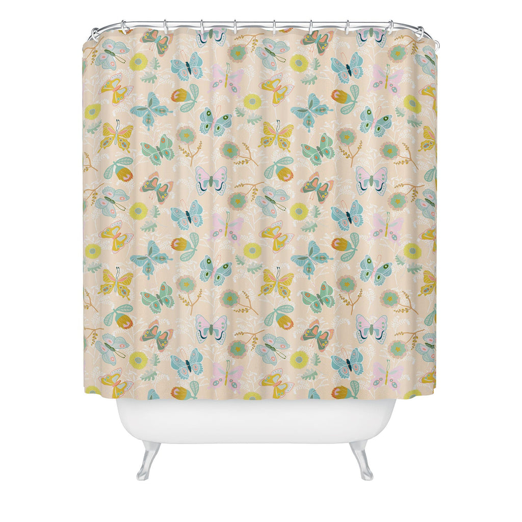 Hello Sayang Summer Butterflies Shower Curtain