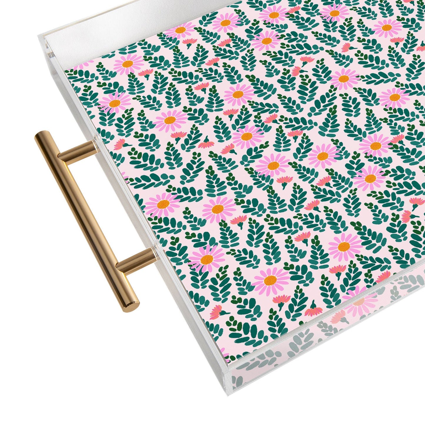 Hello Sayang Wild Daisies Pink Acrylic Tray
