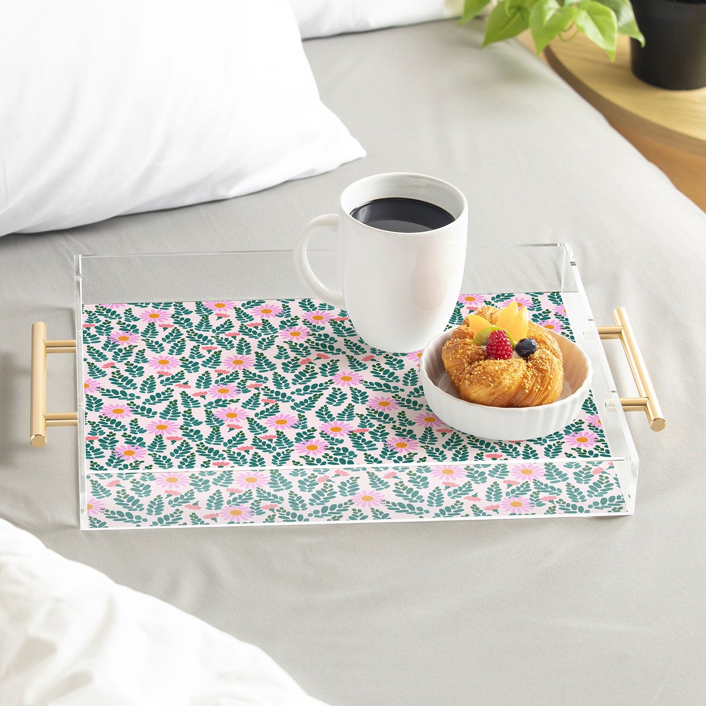 Hello Sayang Wild Daisies Pink Acrylic Tray