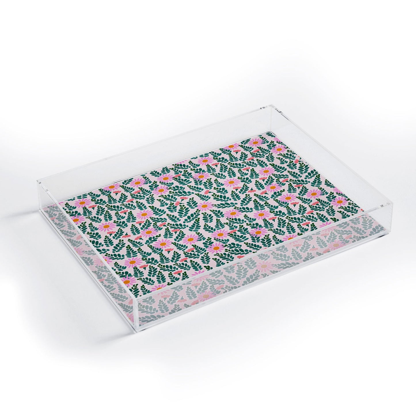 Hello Sayang Wild Daisies Pink Acrylic Tray