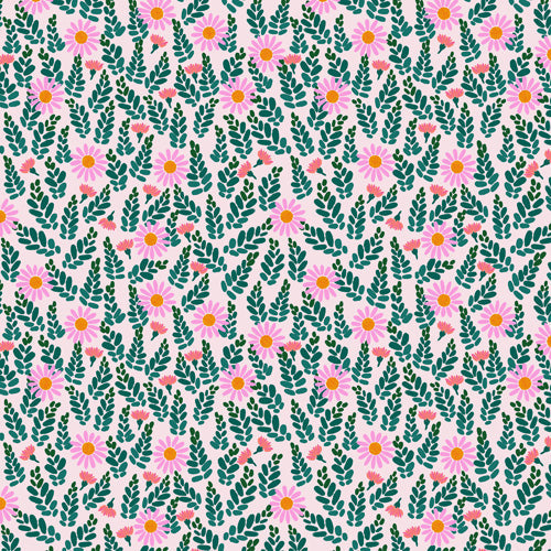 Hello Sayang Wild Daisies Pink Shower Curtain