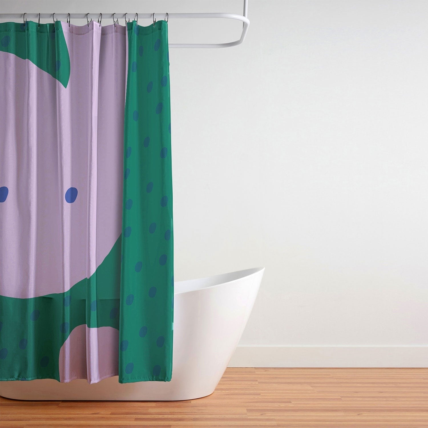 Camilla Foss Pebbles and Rabbit Shower Curtain