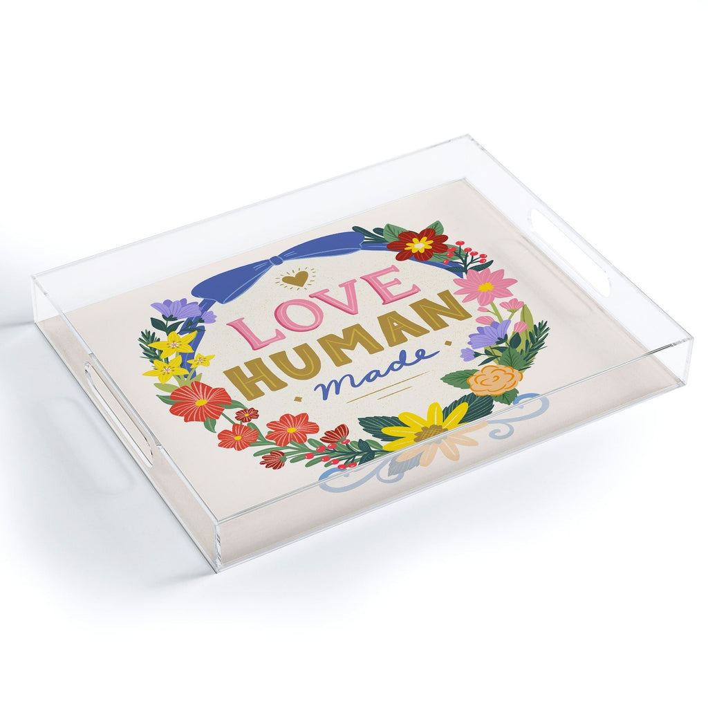 Design by Spark Love Human Made Floral Wreath Acrylic Tray
