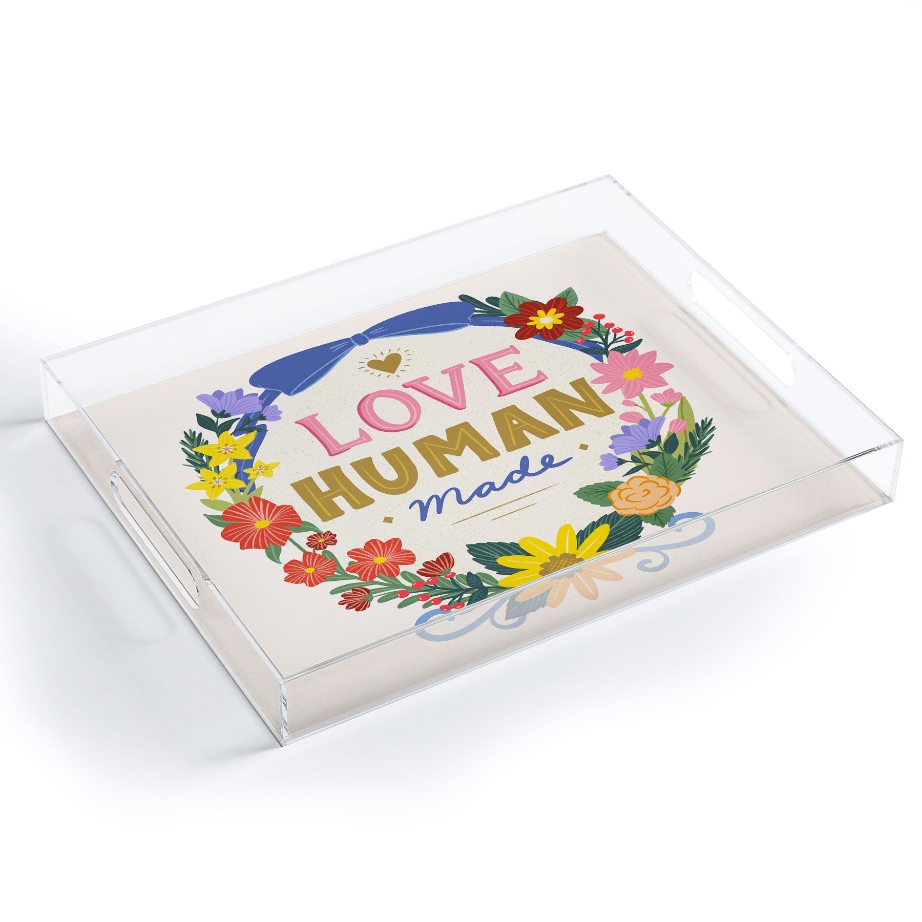Design by Spark Love Human Made Floral Wreath Acrylic Tray
