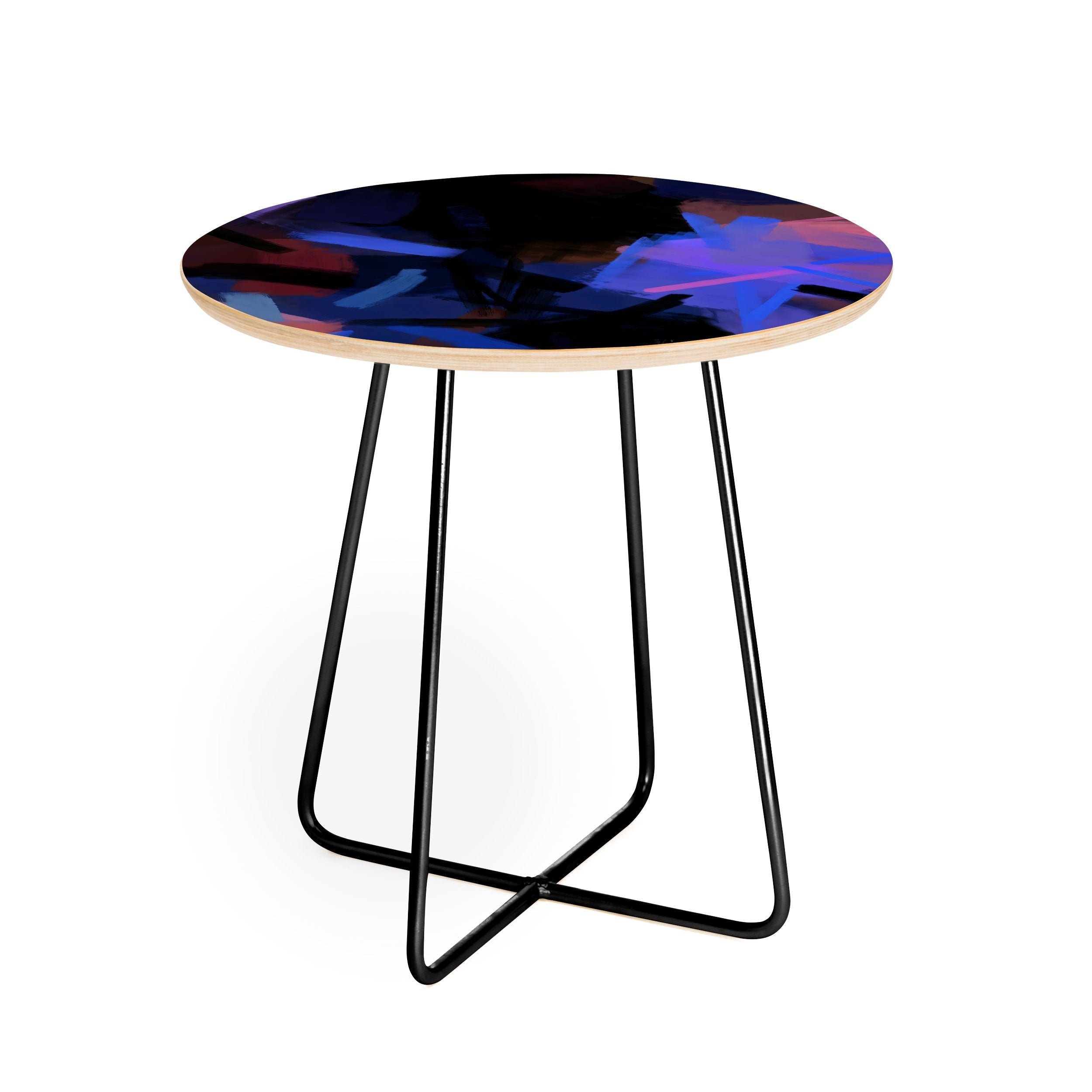 83 Oranges Midnight Sparks Round Side Table
