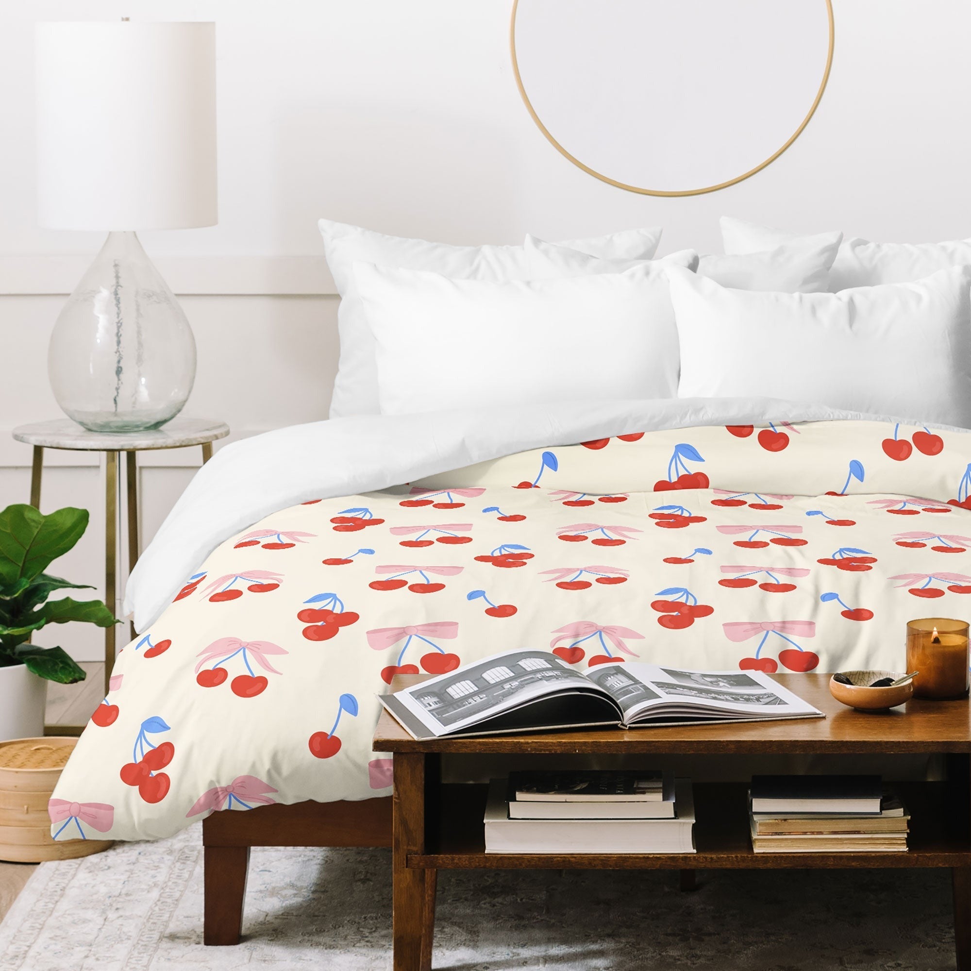 Design by Spark Cherries And Ribbons Duvet Cover