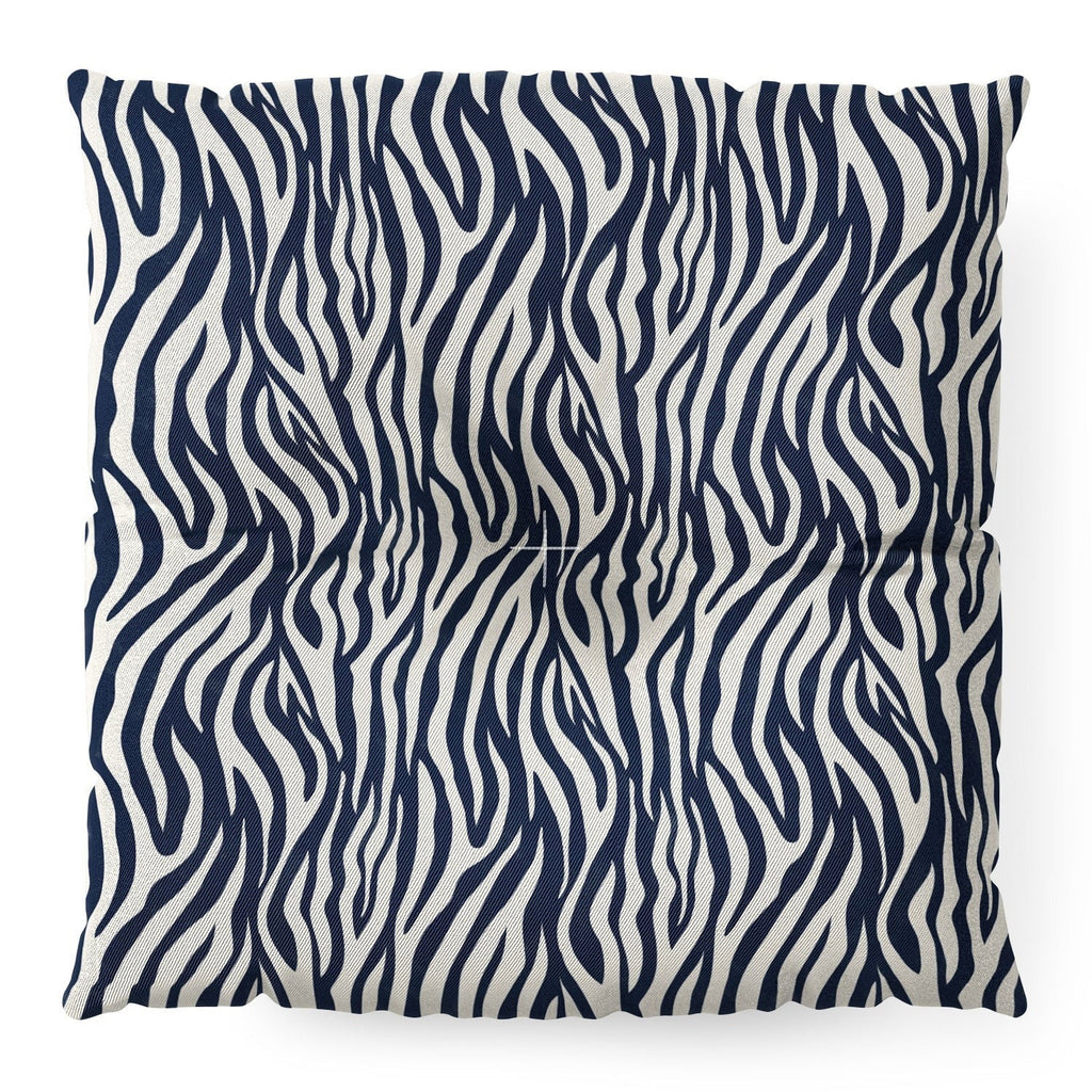 Avenie BR Navy Tiger Stripes Floor Pillow Square