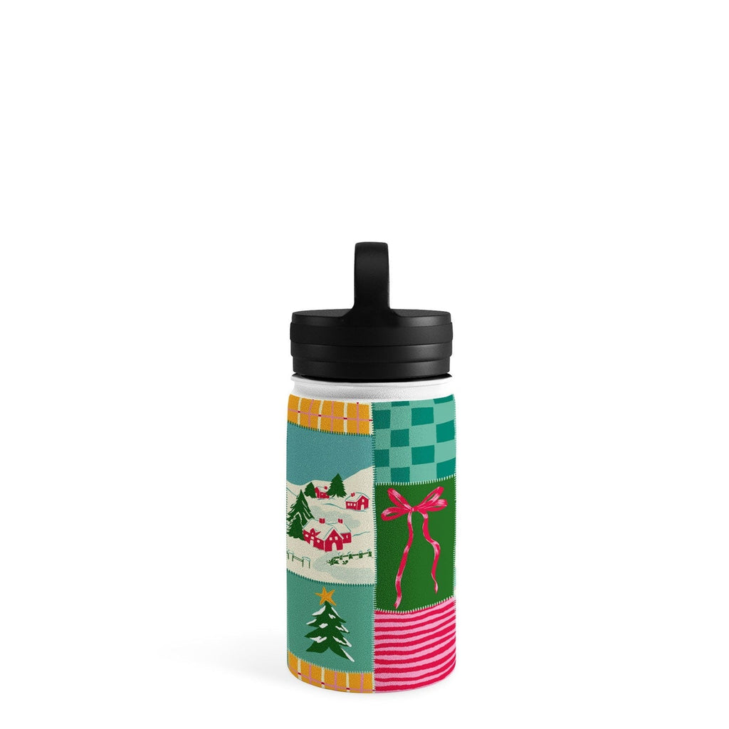 LouBruzzoni Cozy Christmas Patchwork Water Bottle