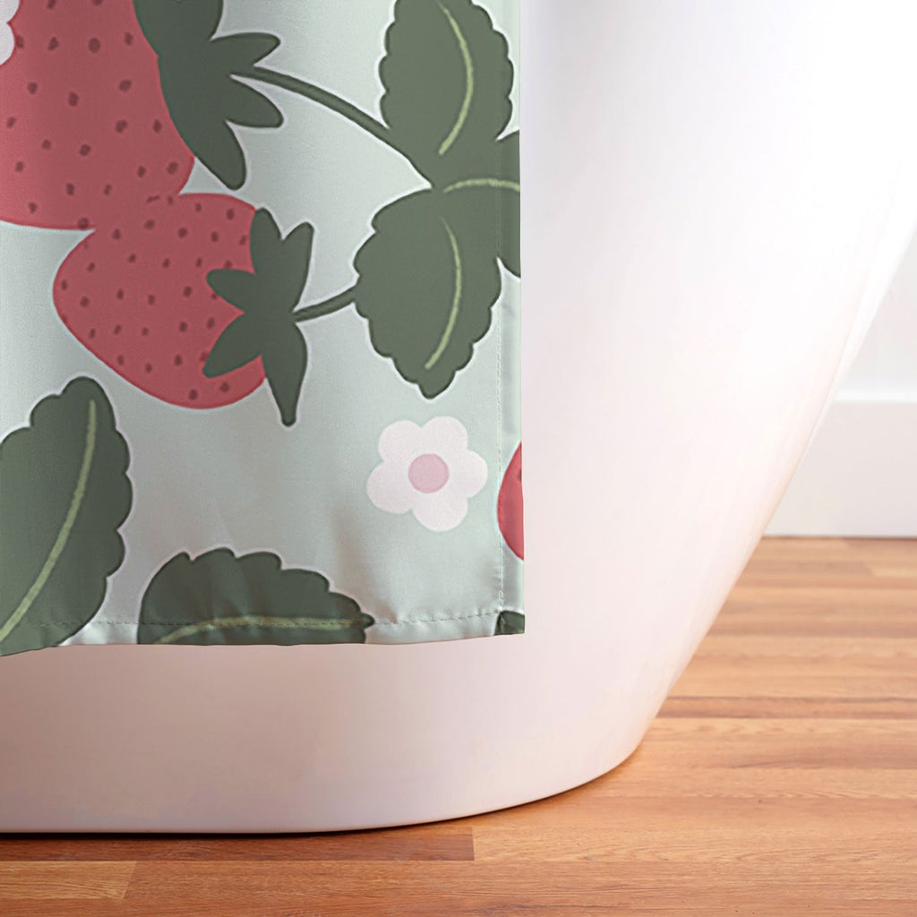 Design by Spark Strawberry Florals Fields Shower Curtain